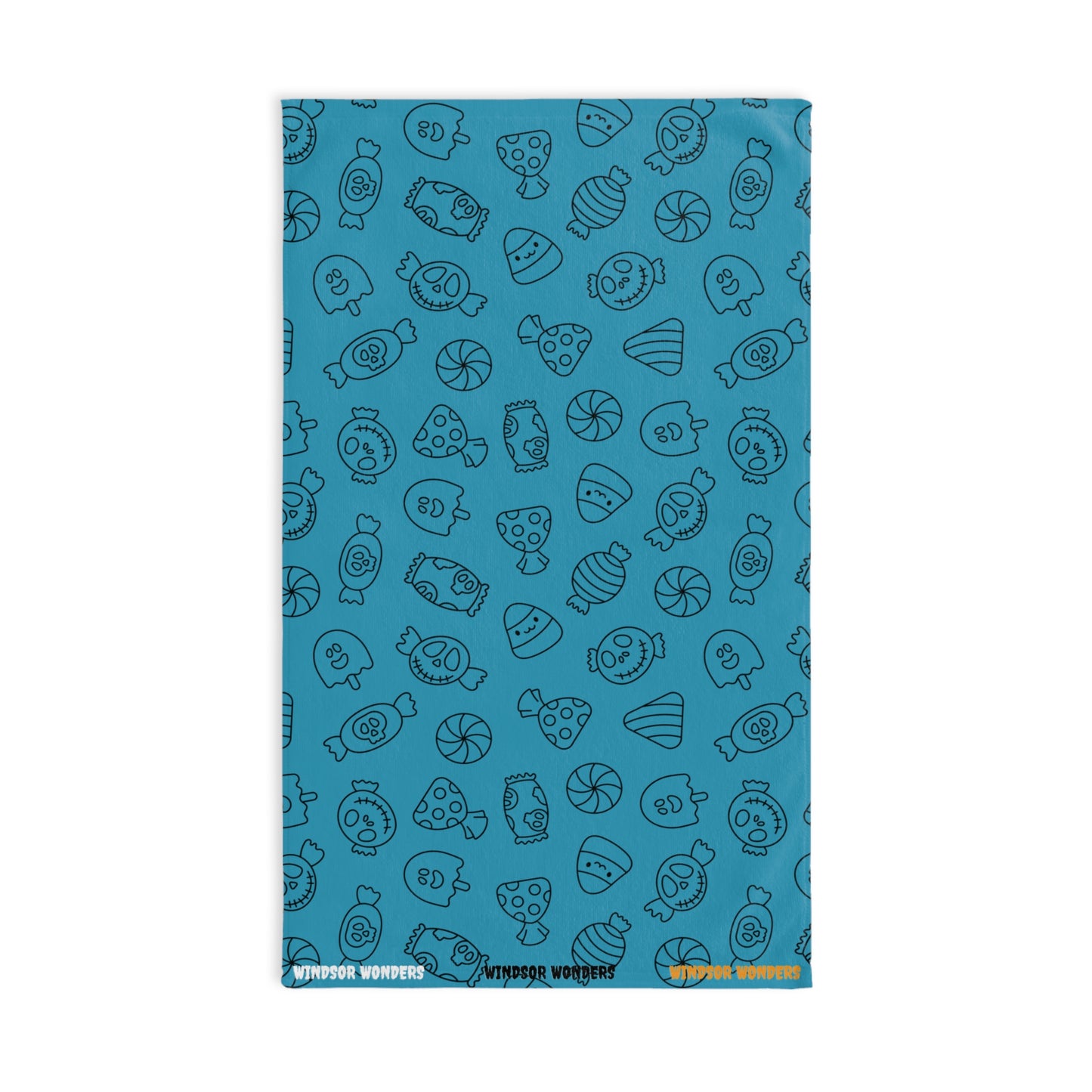 Windsor Wonders Turquoise Halloween Candy Hand Towel