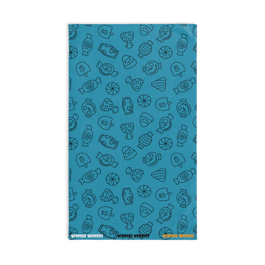 Windsor Wonders Turquoise Halloween Candy Hand Towel