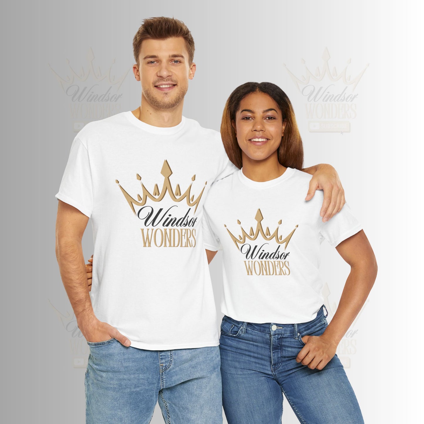 Windsor Wonders Crown Tee | Gold Graphic T-Shirt, Unisex Casual Wear, Birthday Gift, Royalty Theme, Comfortable Fashion