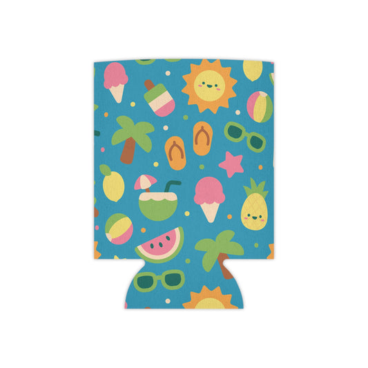Colorful Summer Can Cooler, Fun Beverage Insulator for Pool Parties, Beach Days, BBQ, Summer Festivals, Gift for Friends