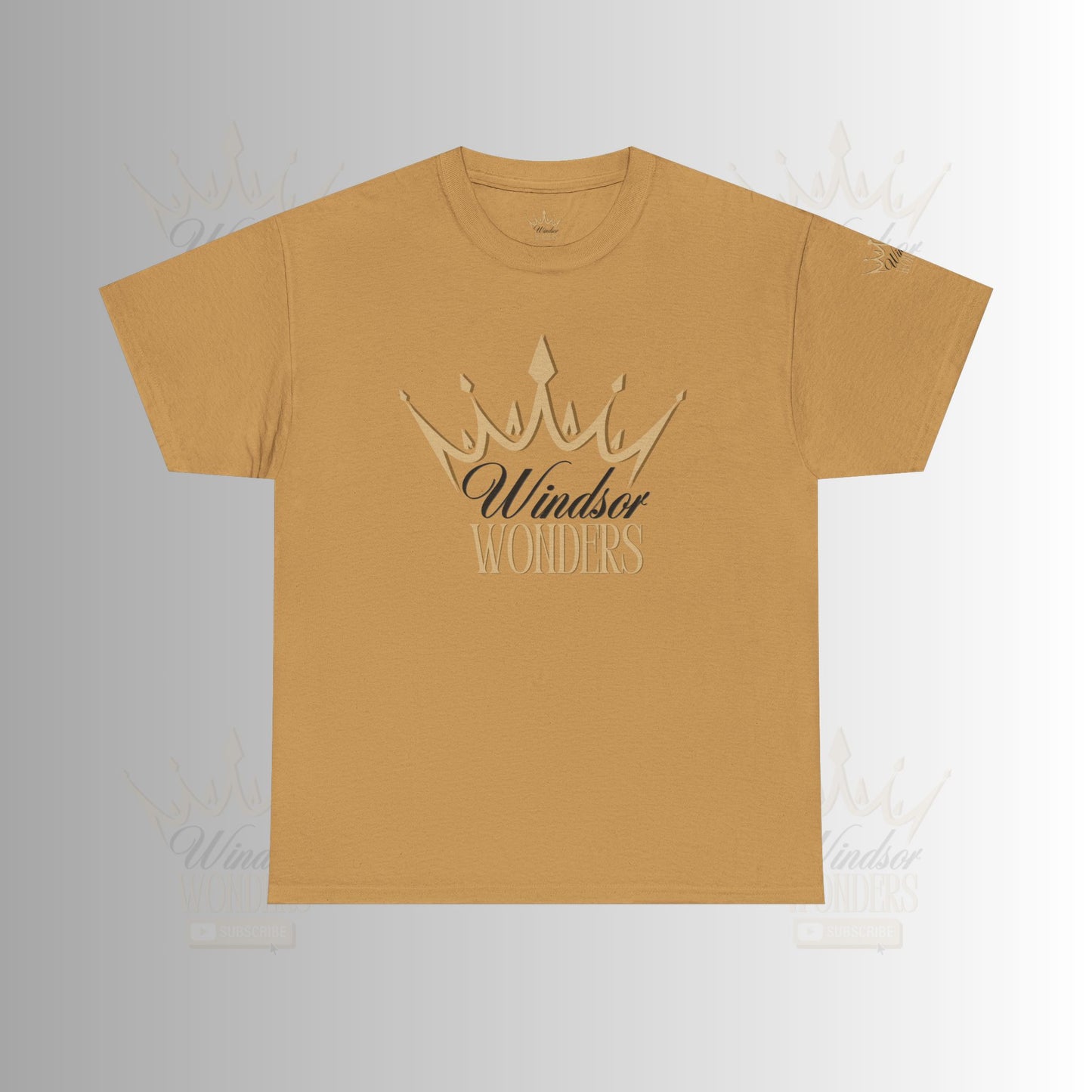 Windsor Wonders Crown Tee | Gold Graphic T-Shirt, Unisex Casual Wear, Birthday Gift, Royalty Theme, Comfortable Fashion