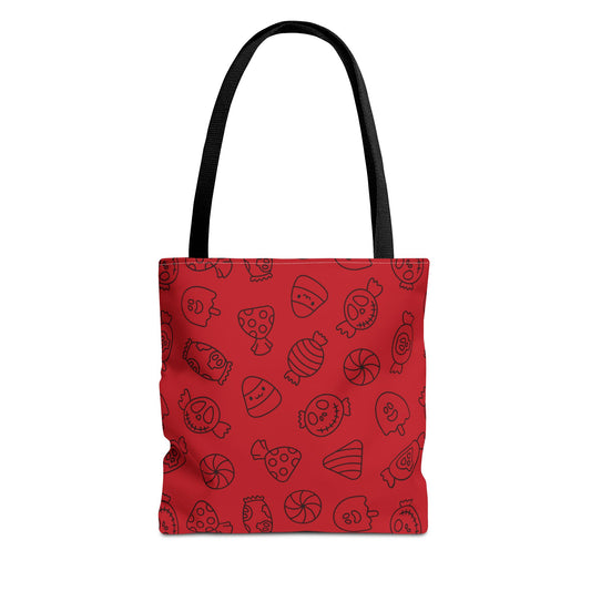Windsor Wonders Dark Red Halloween Candy Tote Bag (AOP)
