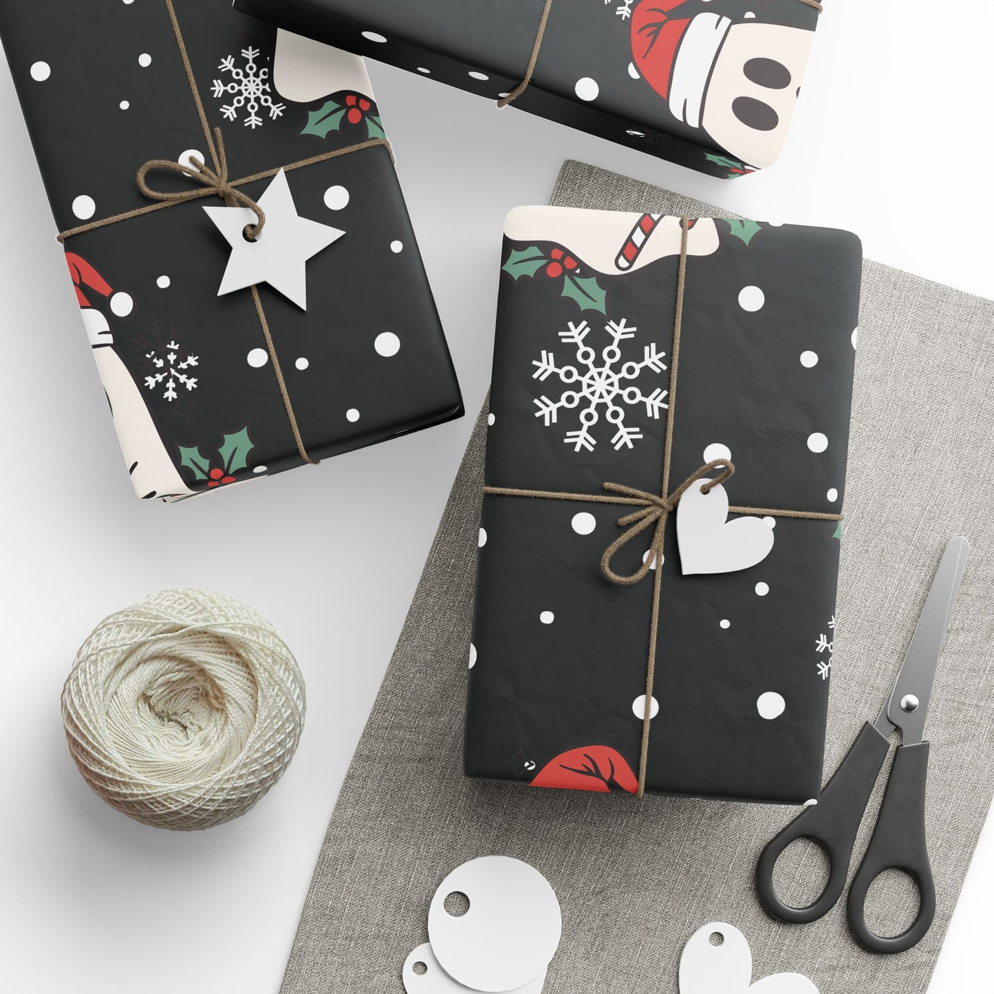 Festive Spirits Wrapping Papers Black