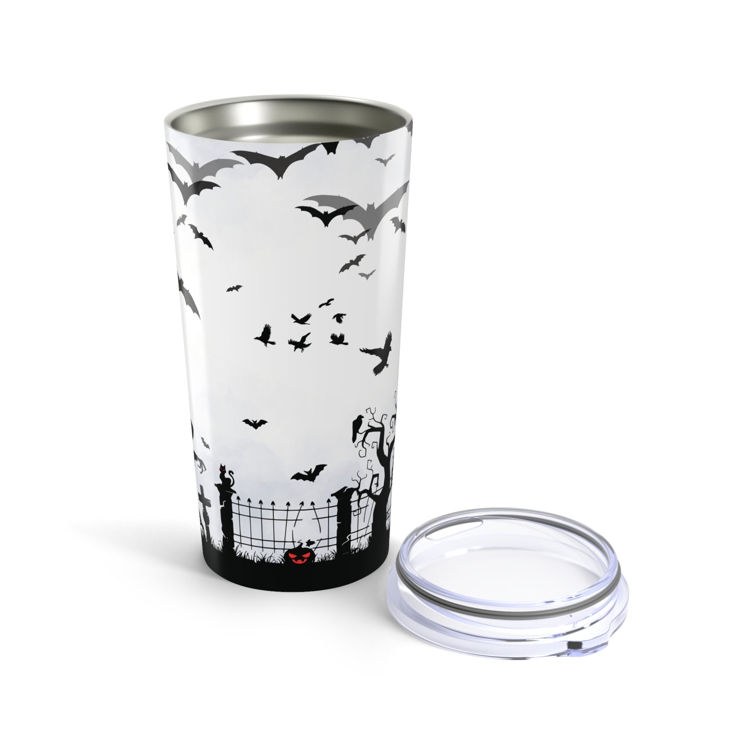 White Graveyard Halloween Tumbler 20oz