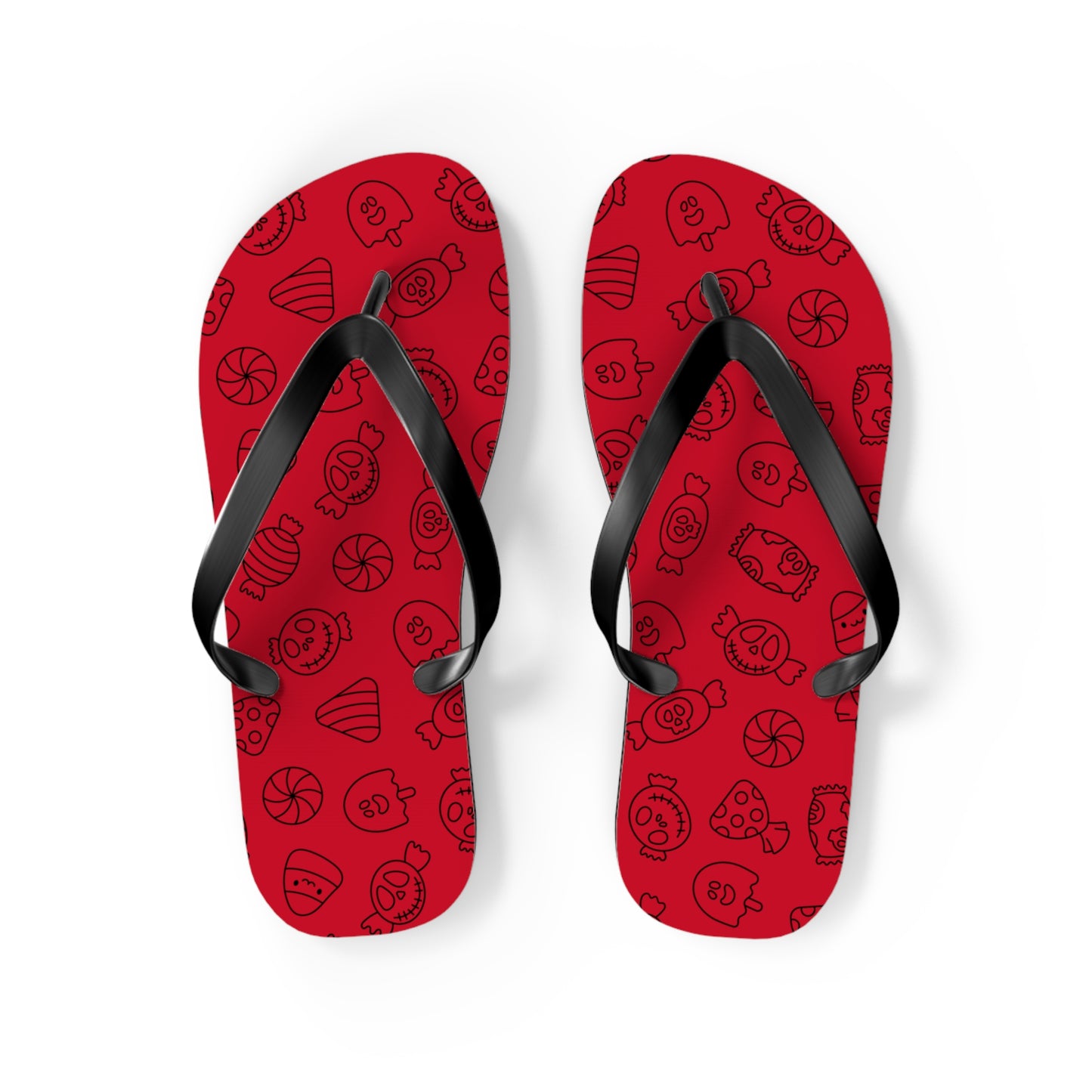 Windsor Wonders Dark Red Halloween Candy Flip Flops