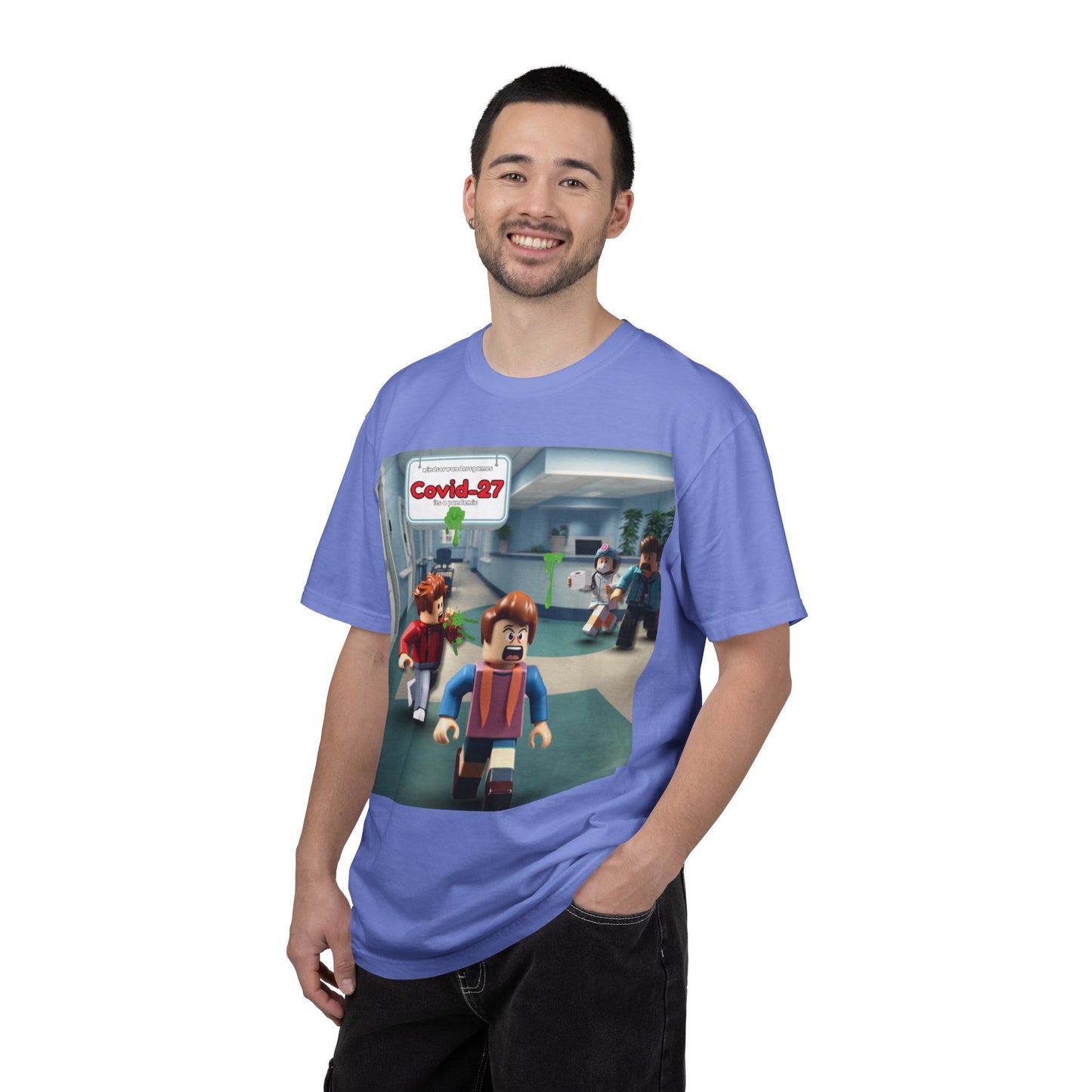 Covid-27 Pandemic Panic T-Shirt | Blocky Characters