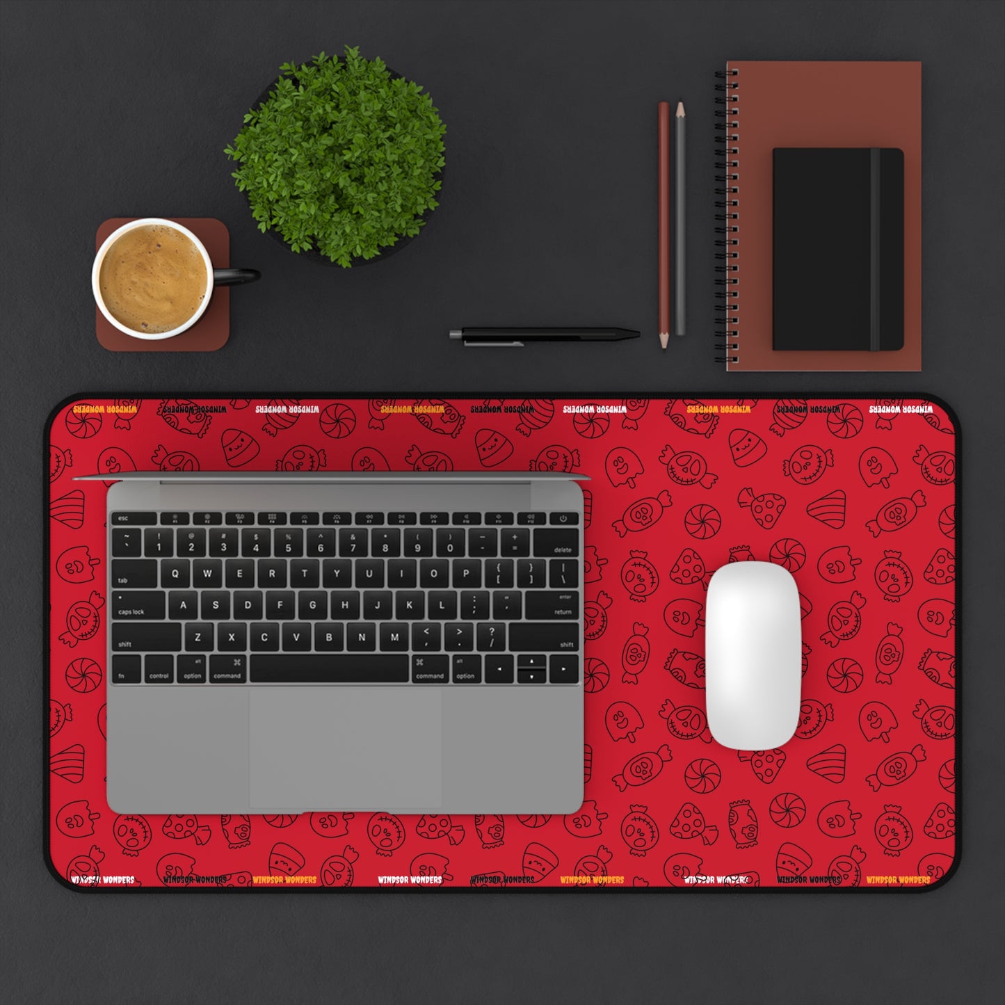 Windsor Wonders Dark Red Halloween Candy Desk Mat