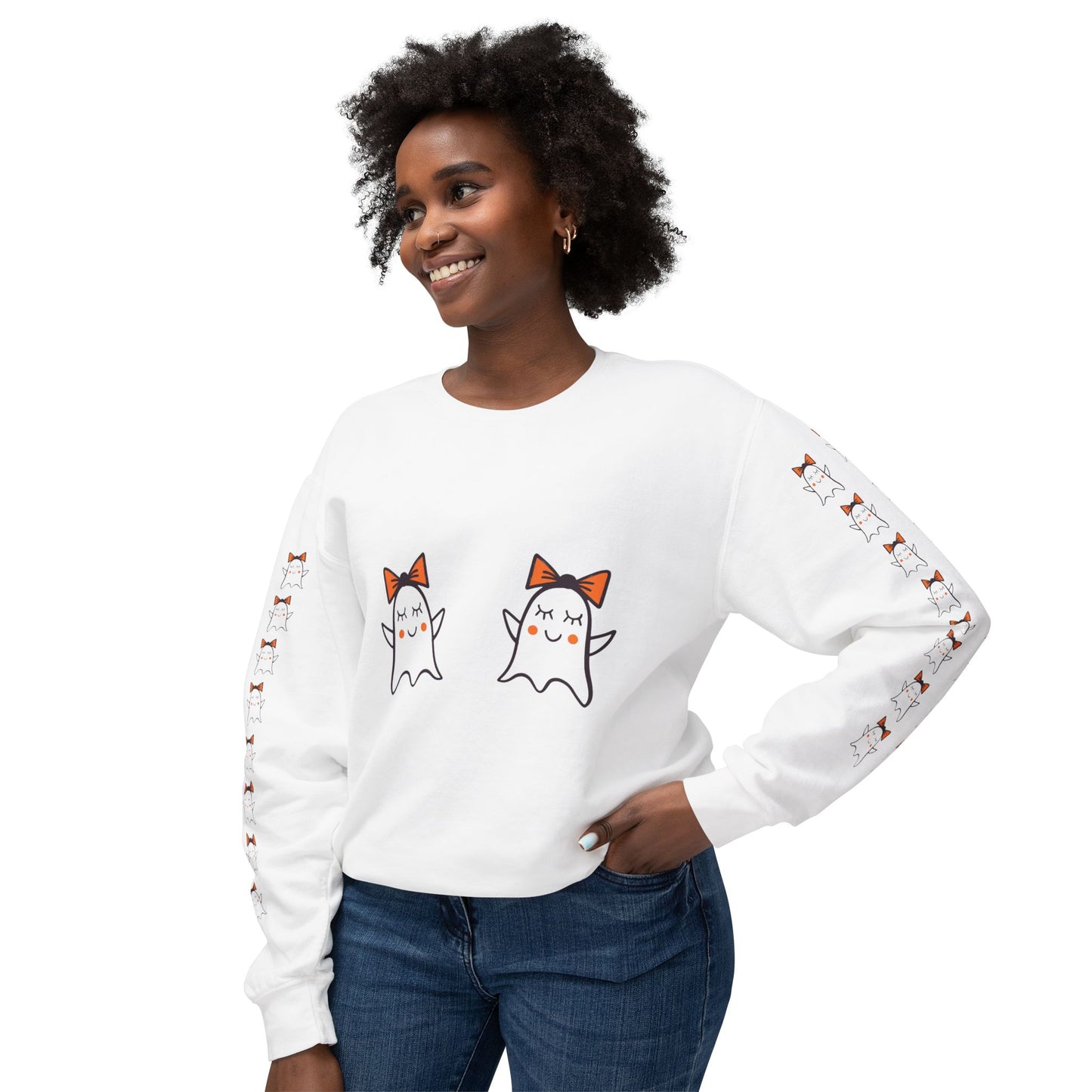 Cute Ghosts Unisex Lightweight Crewneck Sweatshirt