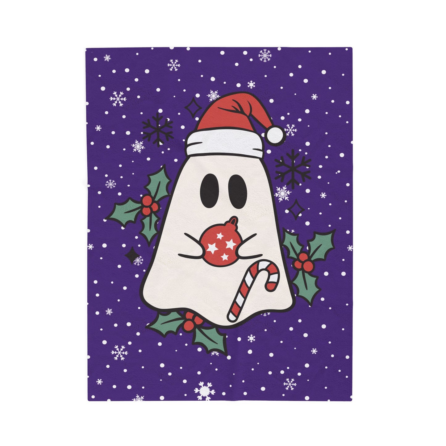 Big Festive Spirits Purple Velveteen Plush Blanket