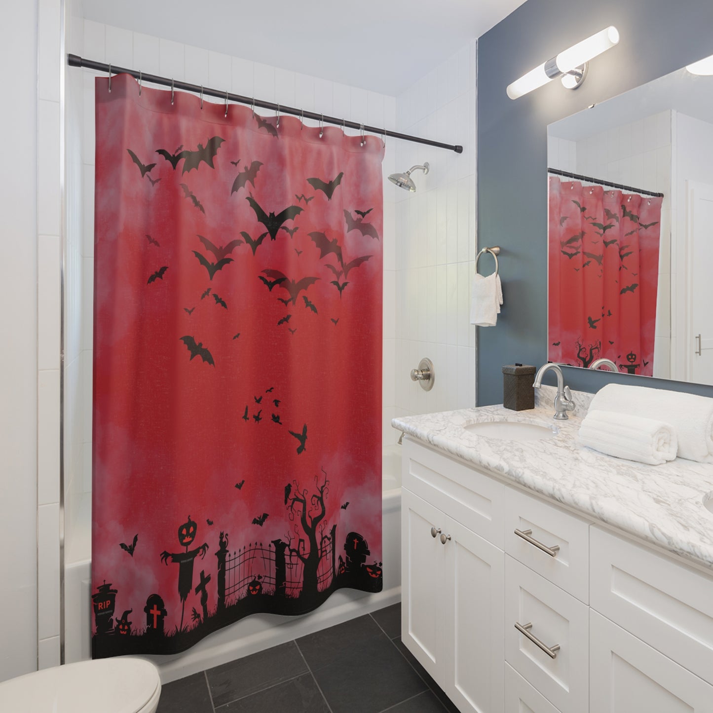 Windsor Wonders Red Graveyard Shower Curtains