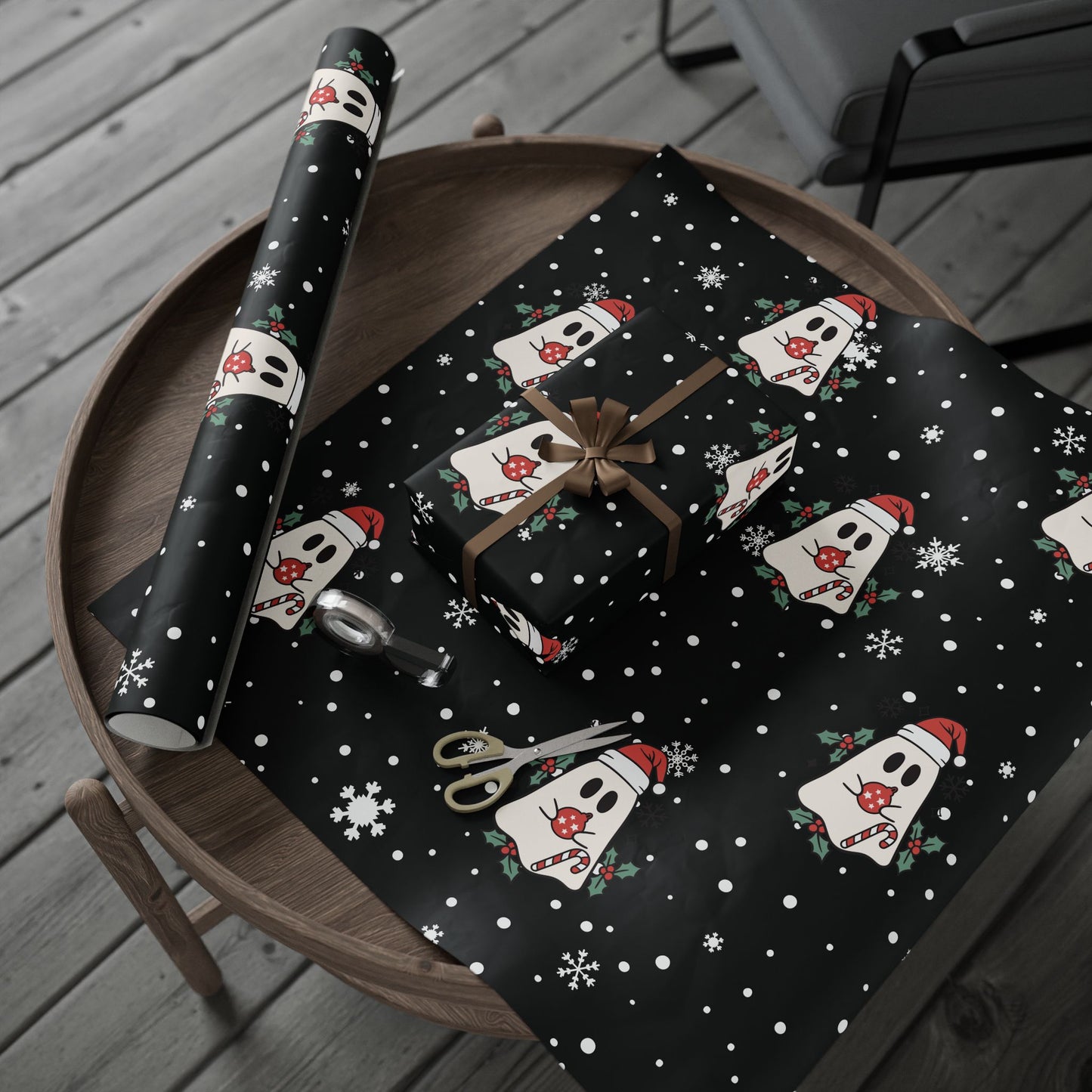 Festive Spirits Wrapping Papers Black