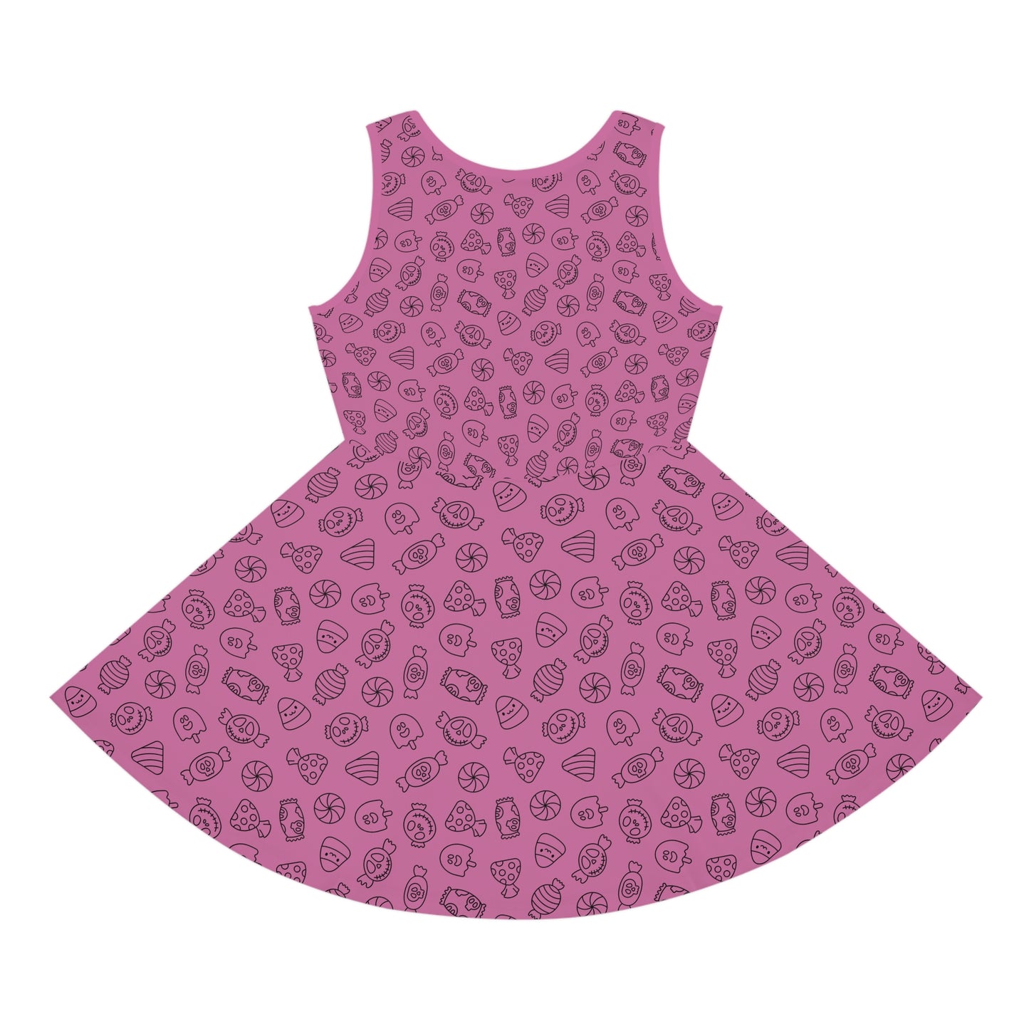 Light Pink Halloween Candy Girls' Sleeveless Sundress (AOP)