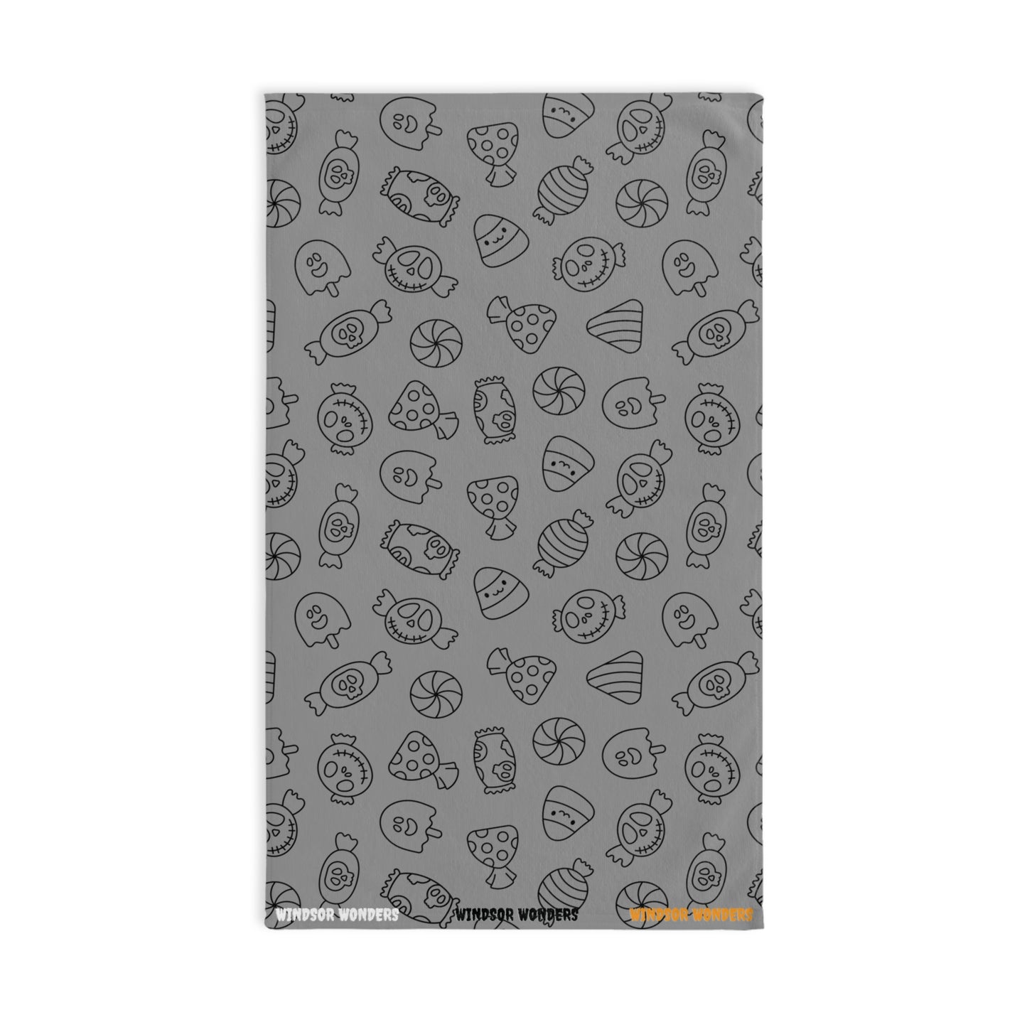 Windsor Wonders Grey Halloween Candy Hand Towel