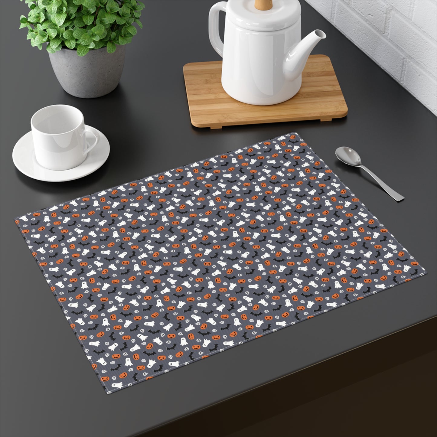Windsor Wonders Dark Grey Halloween Placemat, 1pc