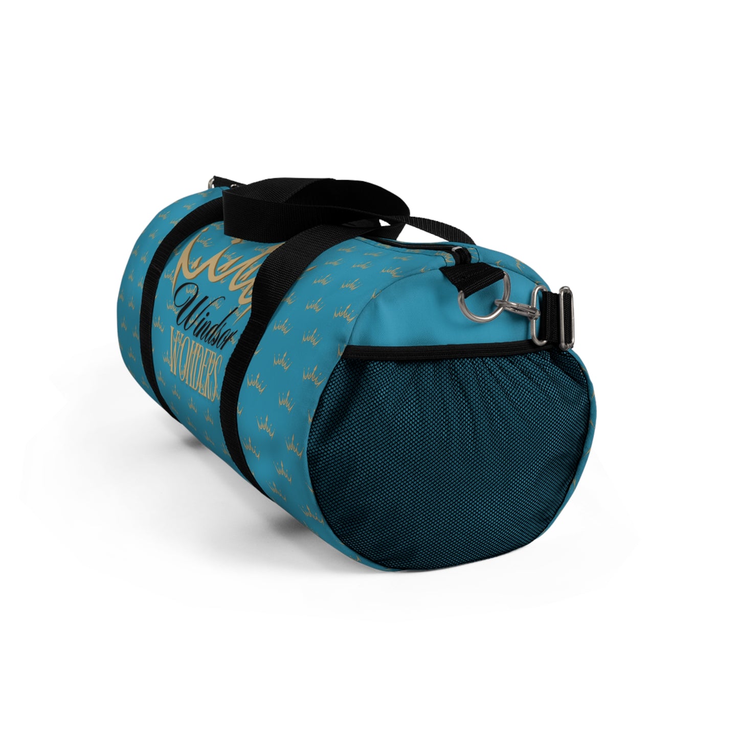 Windsor Wonders Crown Turquoise Duffel Bag | Stylish Travel Bag, Gym Bag, Weekend Bag, Personalized Tote, Crown Pattern Carry All