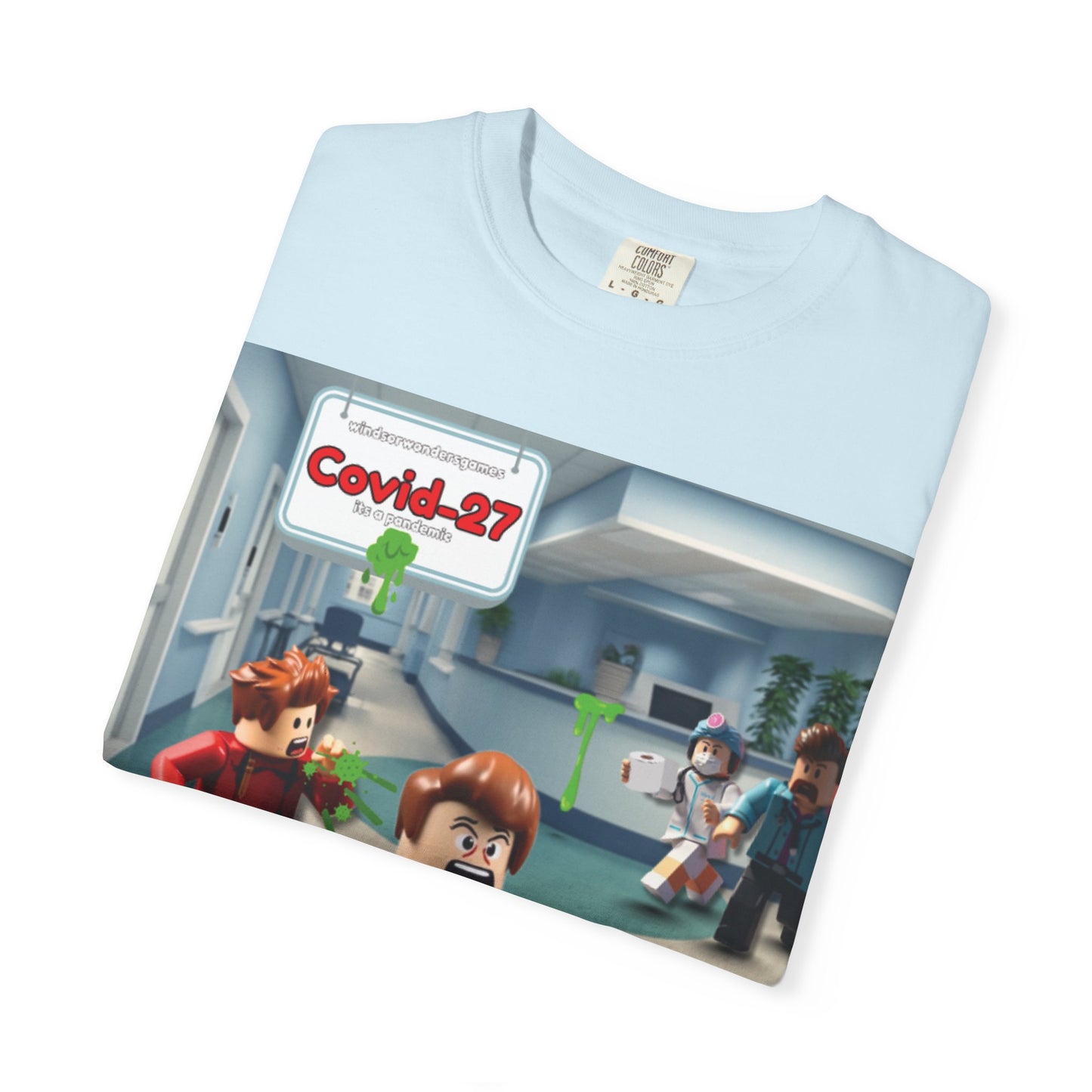 Covid-27 Pandemic Panic T-Shirt | Blocky Characters
