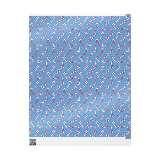 Light Blue Candy Cane Wrapping Papers