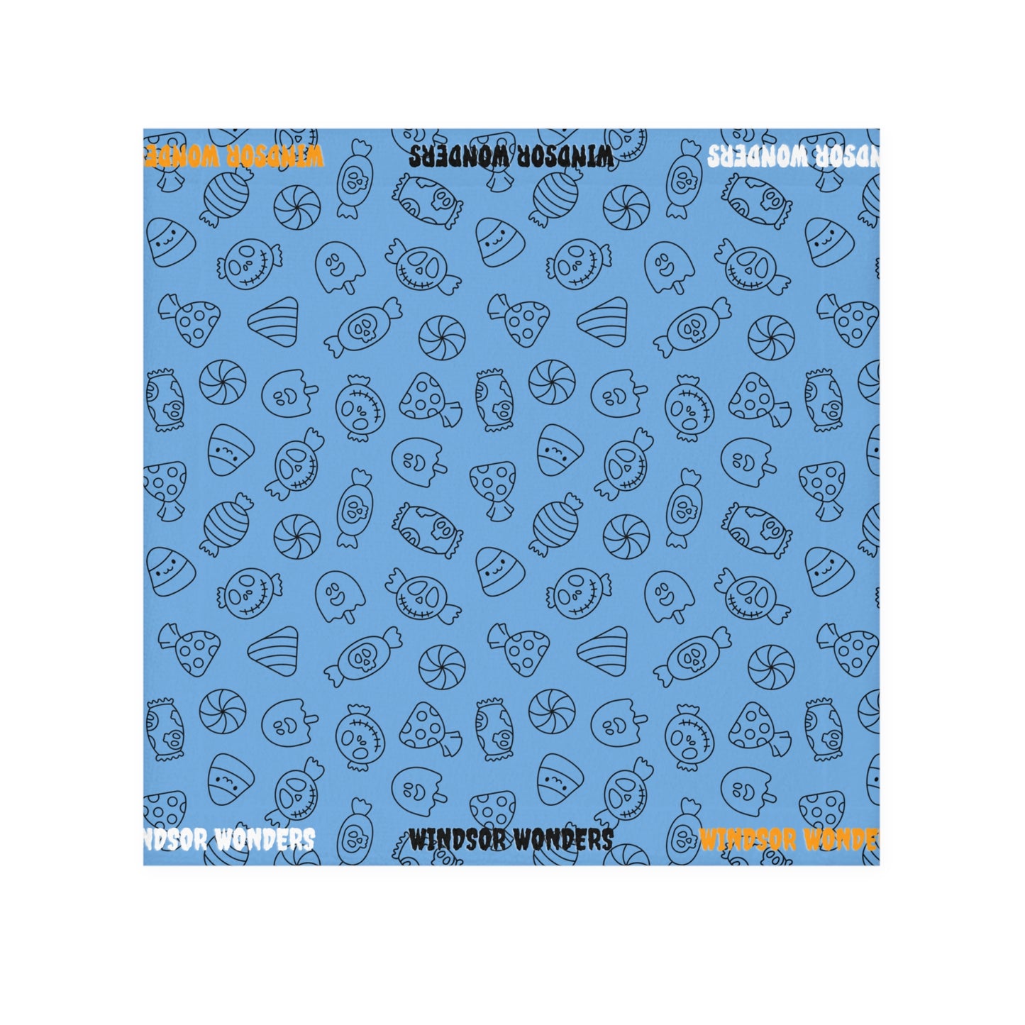 Windsor Wonders Light Blue Halloween Candy Face Towel