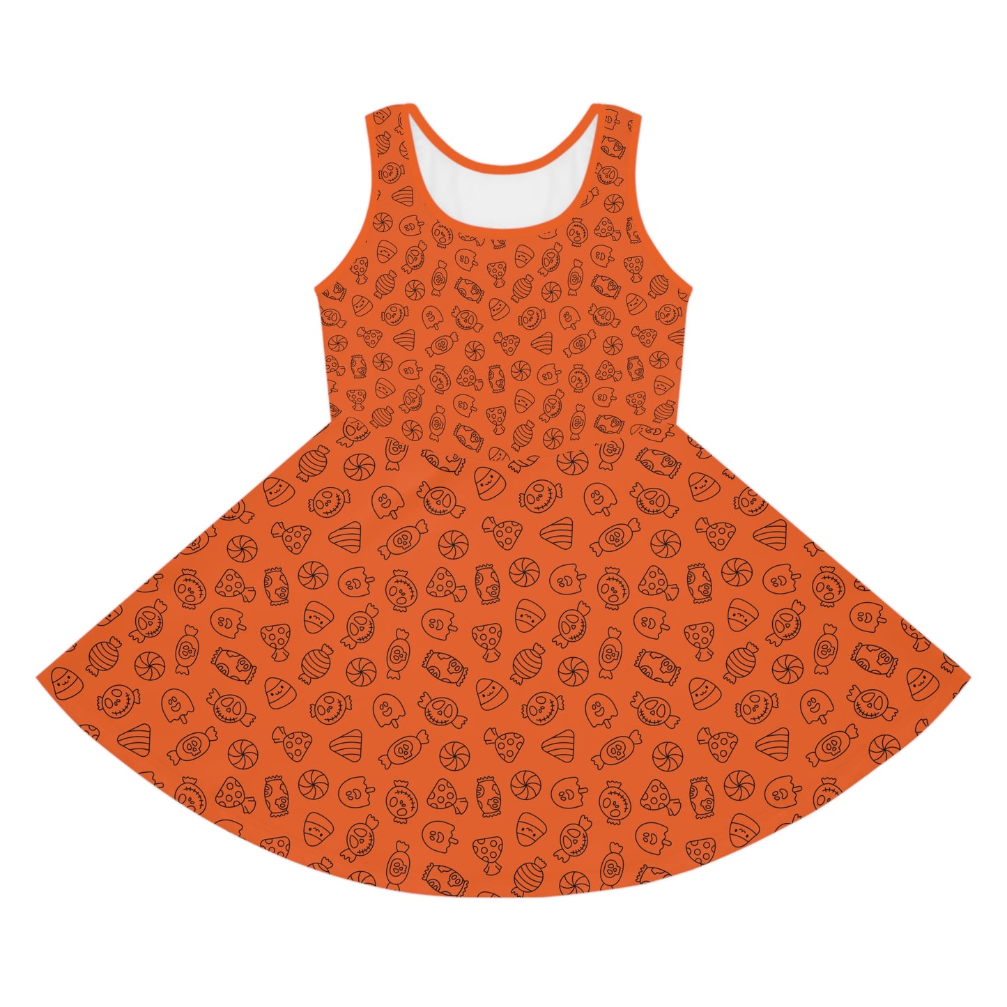 Orange Halloween Candy Girls' Sleeveless Sundress (AOP)