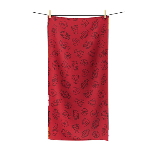 Windsor Wonders Dark Red Halloween Candy Polycotton Towel