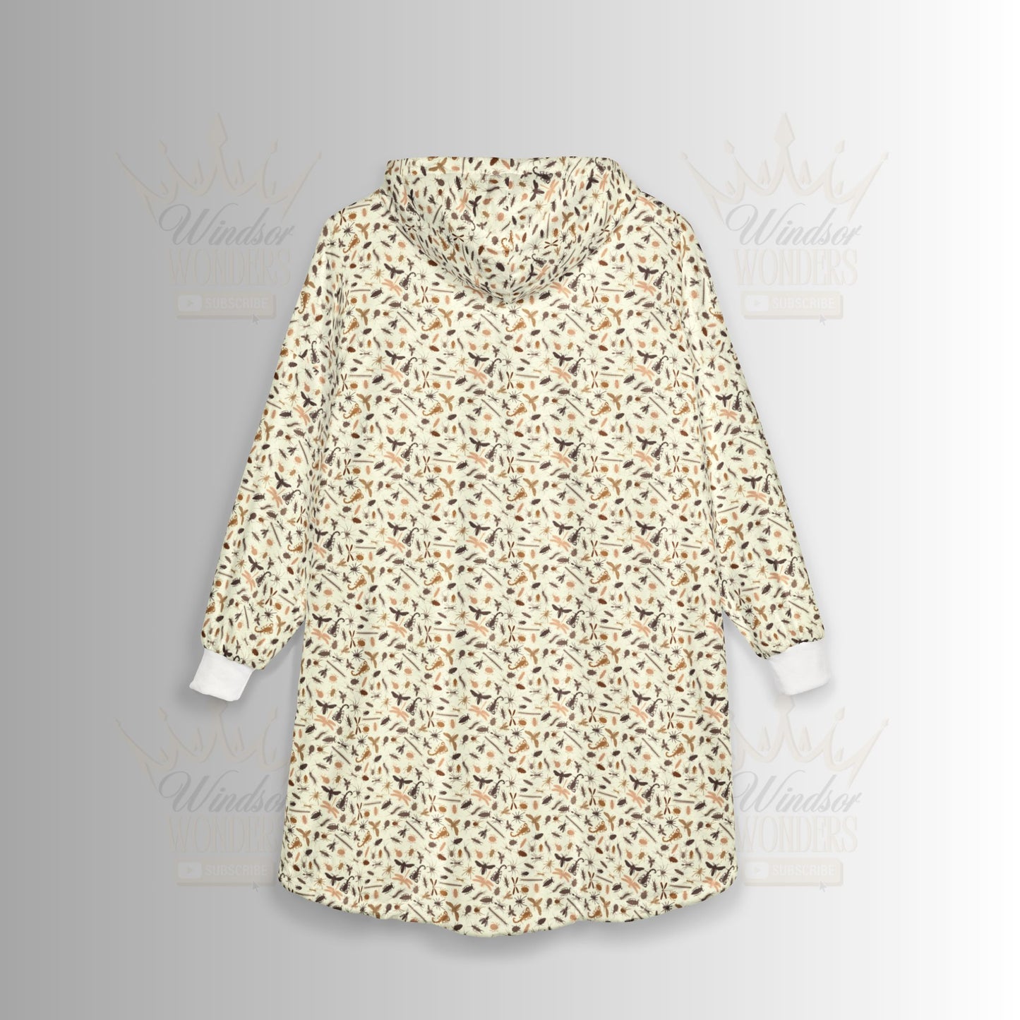 Cozy Creepy Crawlers Unisex Hooded Blanket, Warm Throw for Snuggling, Perfect for Home, Camping, Movie Nights, Gift for Any Occasion