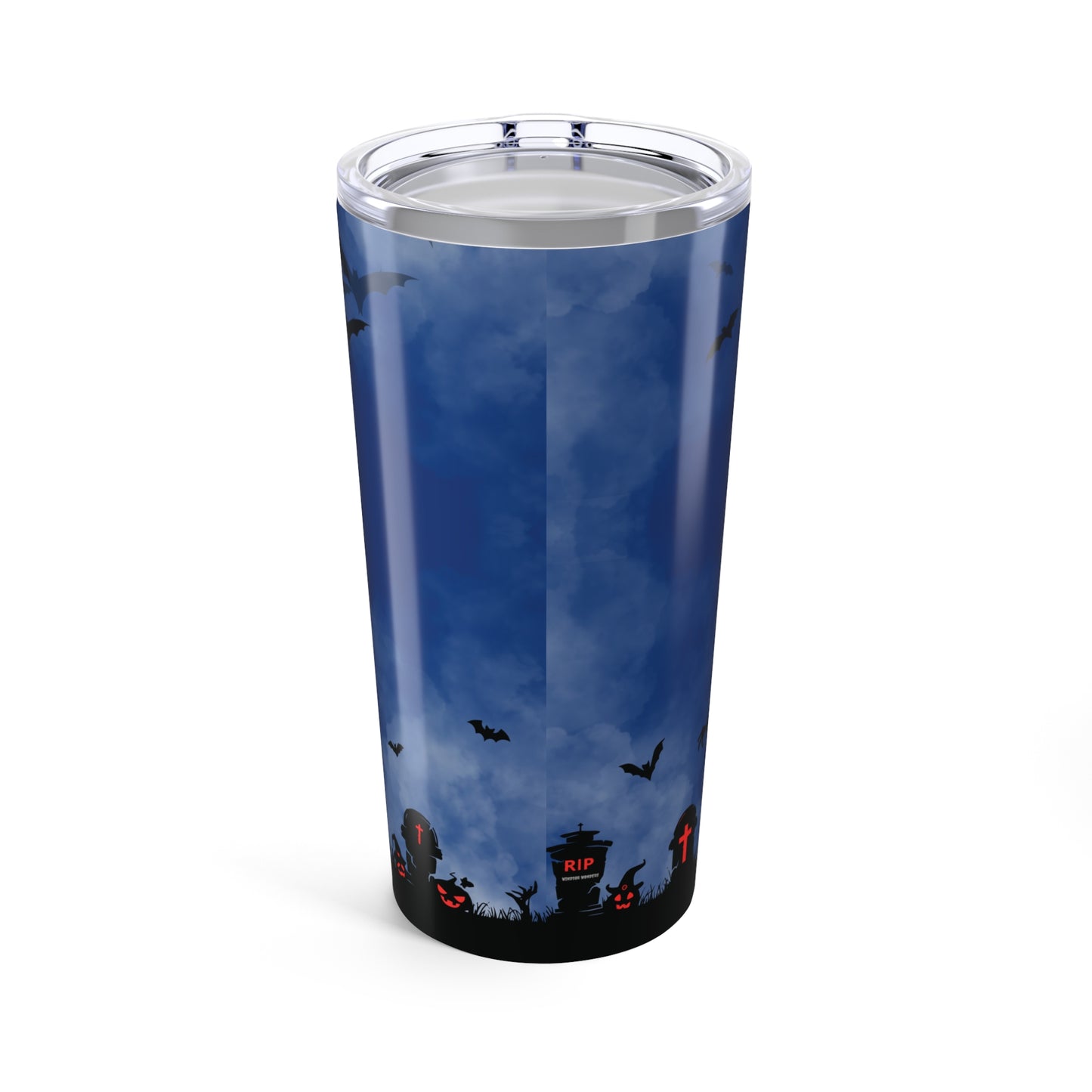 Dark Blue Graveyard Halloween Tumbler 20oz