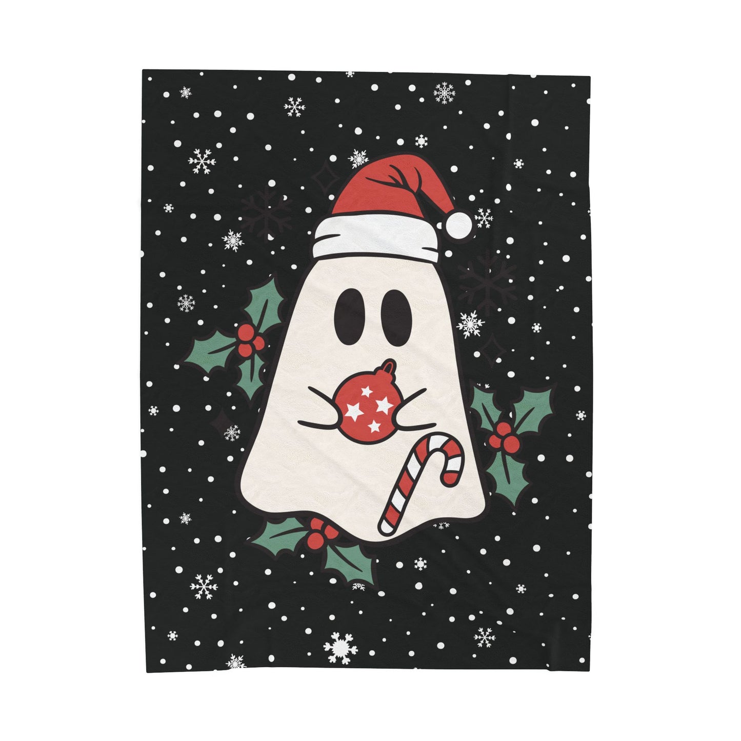 Big Festive Spirits Black Velveteen Plush Blanket