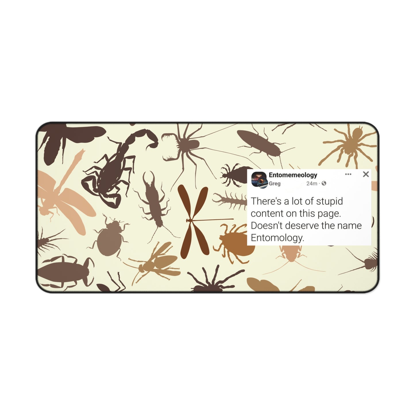 Entomemeology Desk Mat | Insect-Patterned Office Decor | Perfect for Bug Lovers, Scientist Gifts, Home Office, Educational Gifts