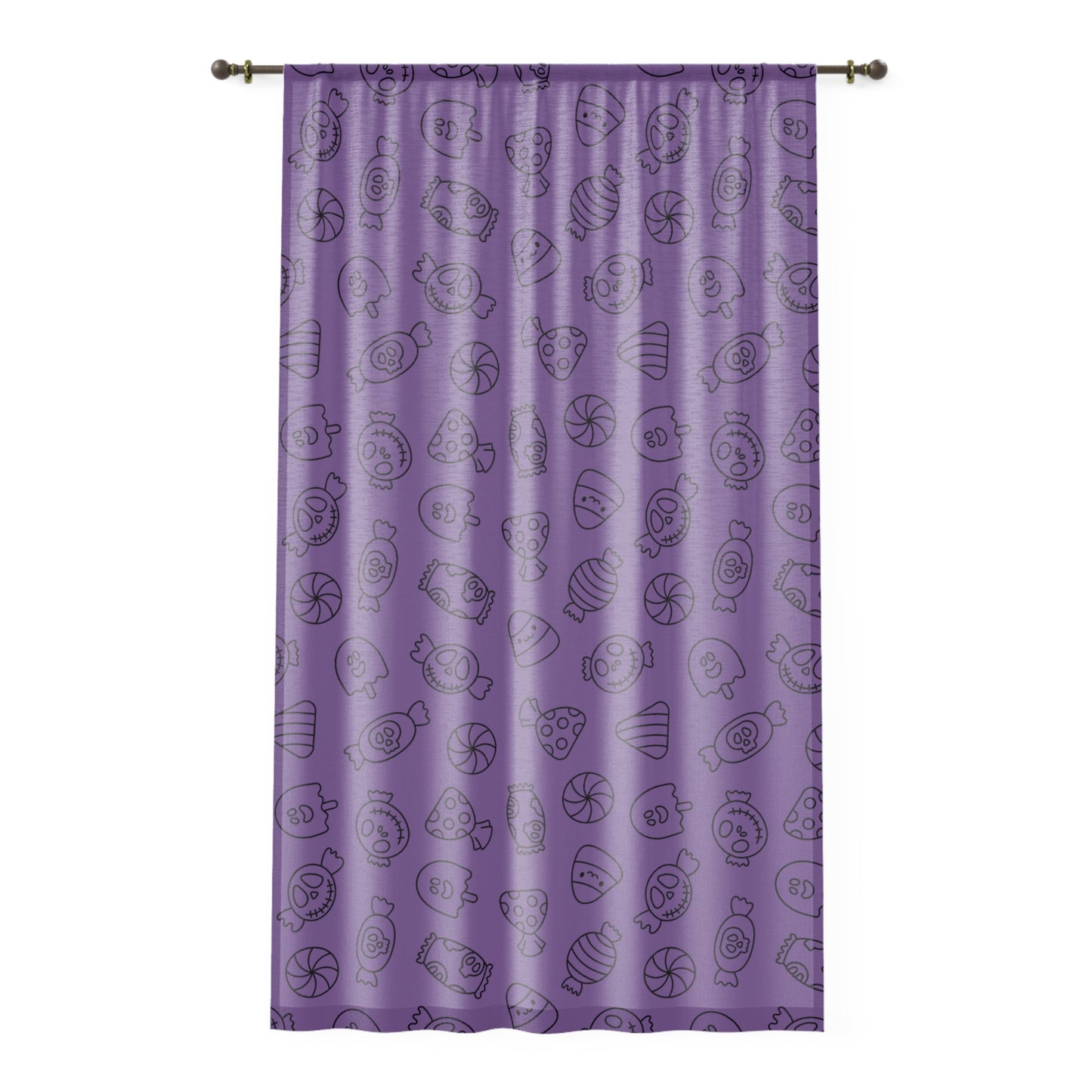 Windsor Wonders Light Purple Halloween Candy Window Curtain
