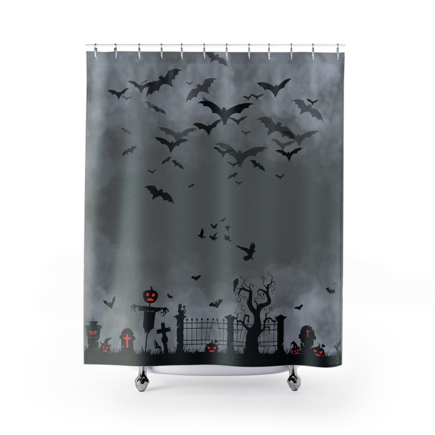 Windsor Wonders Dark Grey Graveyard Shower Curtains