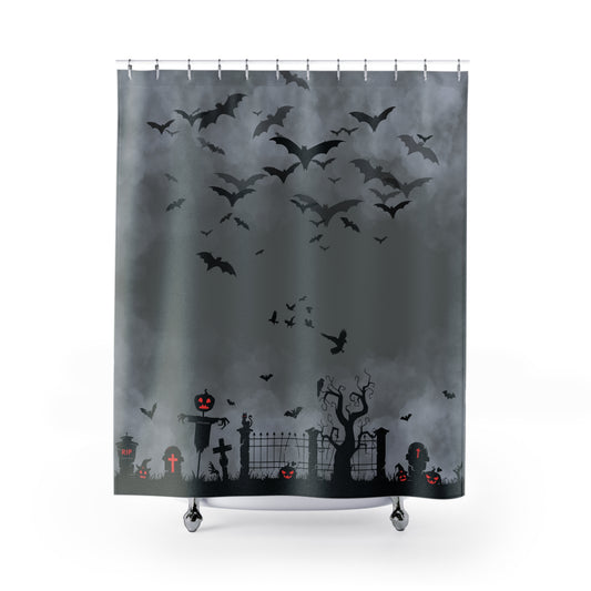 Windsor Wonders Dark Grey Graveyard Shower Curtains