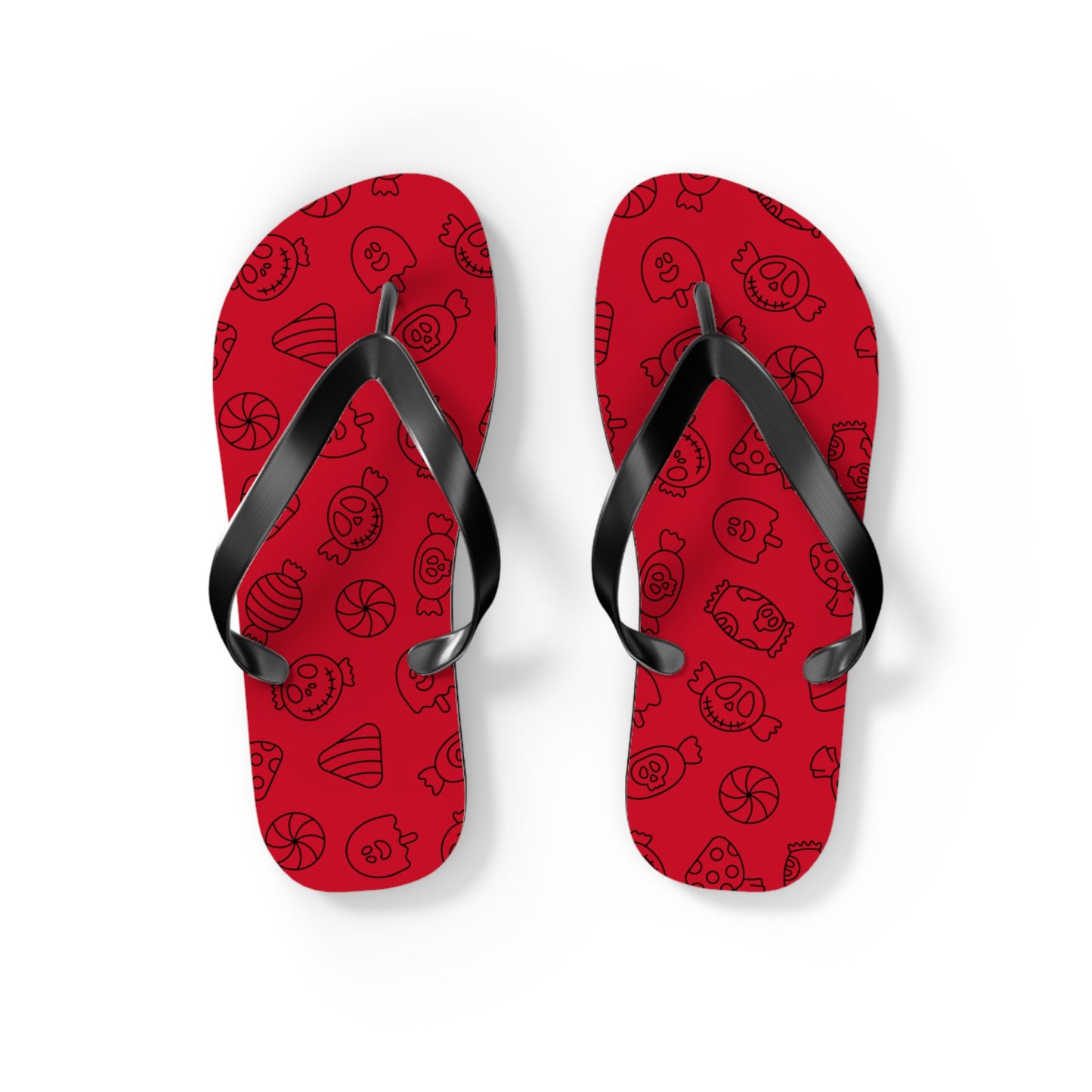 Windsor Wonders Dark Red Halloween Candy Flip Flops