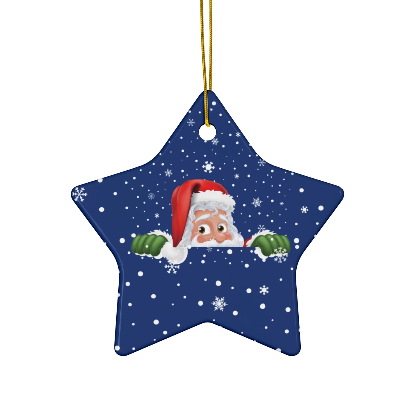 Santa Ceramic Ornament, 4 Shapes