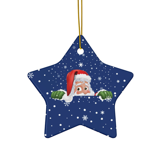 Santa Ceramic Ornament, 4 Shapes