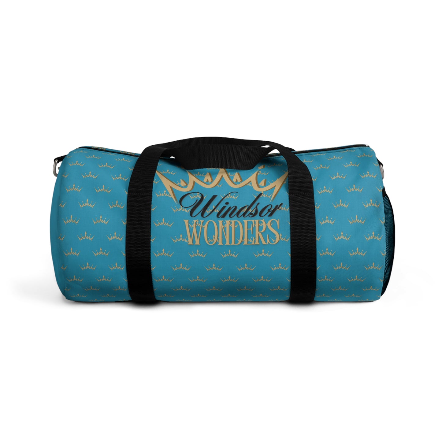 Windsor Wonders Crown Turquoise Duffel Bag | Stylish Travel Bag, Gym Bag, Weekend Bag, Personalized Tote, Crown Pattern Carry All
