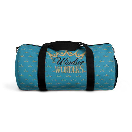 Windsor Wonders Crown Turquoise Duffel Bag | Stylish Travel Bag, Gym Bag, Weekend Bag, Personalized Tote, Crown Pattern Carry All