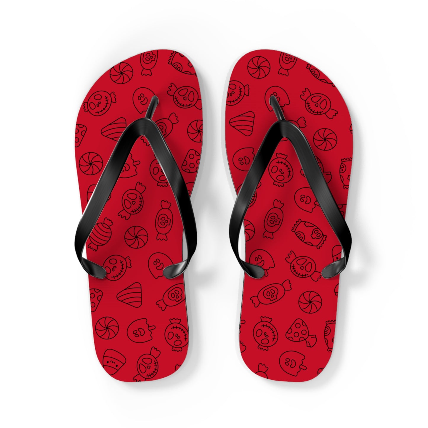 Windsor Wonders Dark Red Halloween Candy Flip Flops