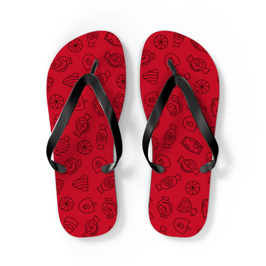 Windsor Wonders Dark Red Halloween Candy Flip Flops
