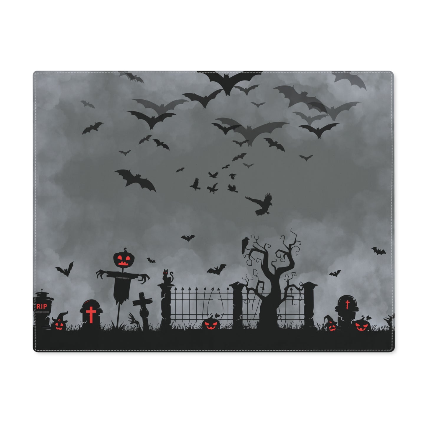 Windsor Wonders Dark Grey Halloween Graveyard Placemat, 1pc