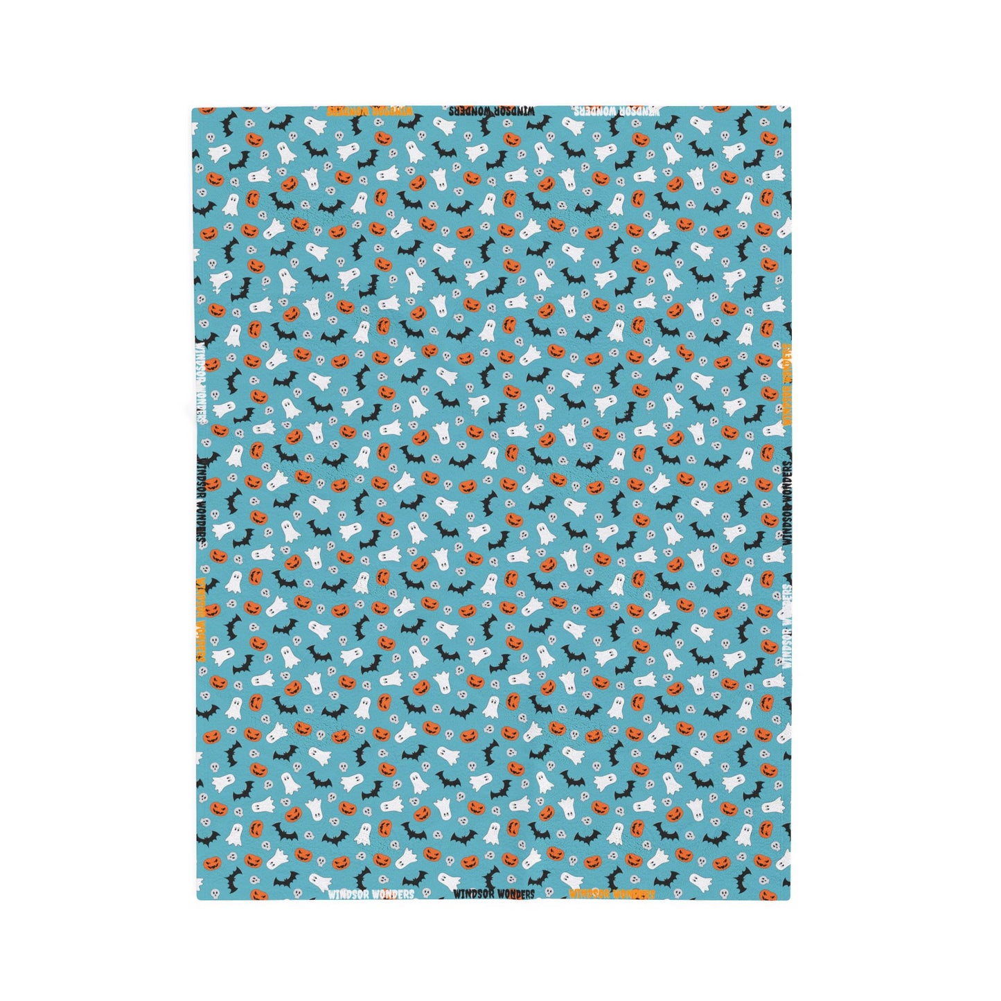 Windsor Wonders Blue Halloween Velveteen Plush Blanket