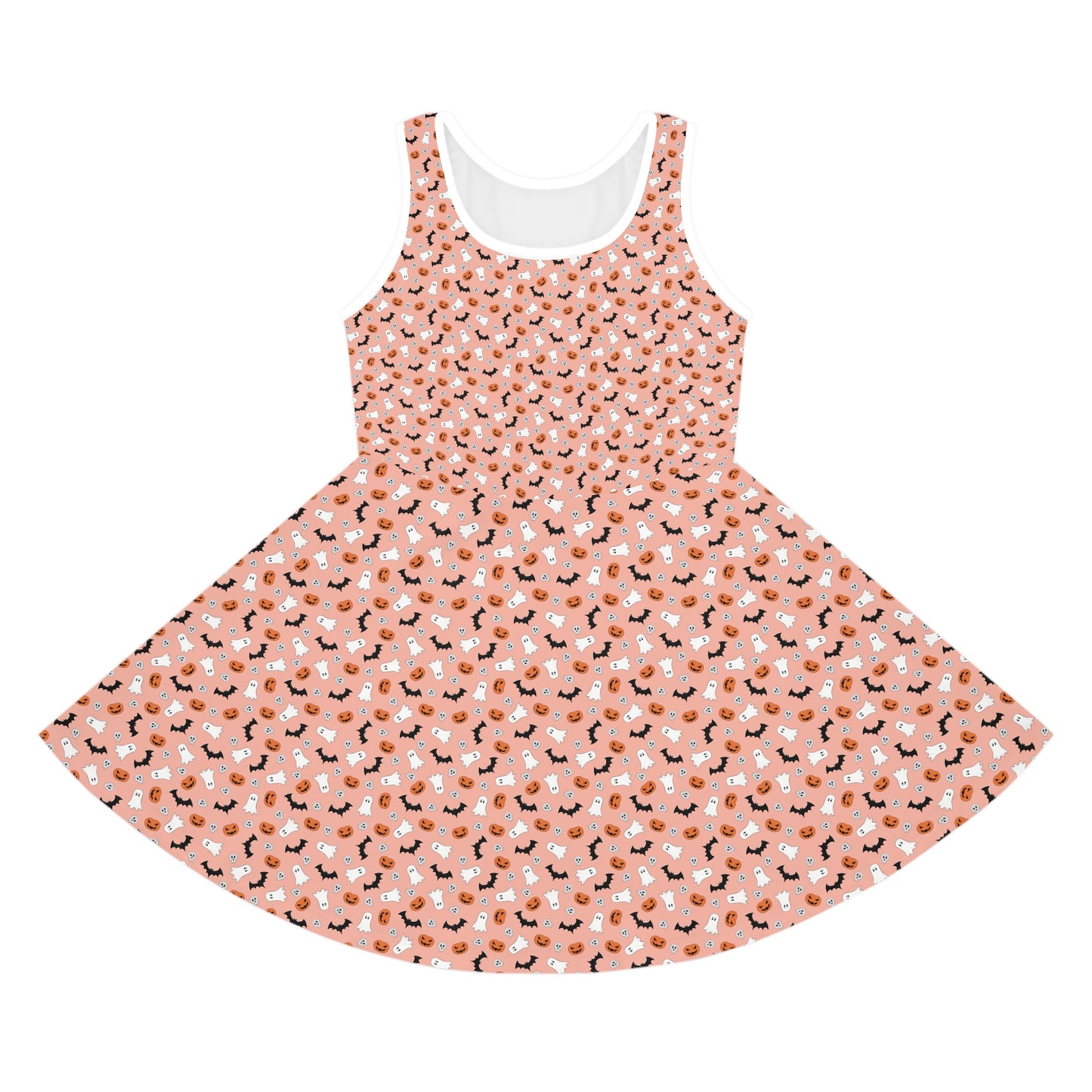 Orange Halloween Girls' Sleeveless Sundress (AOP)