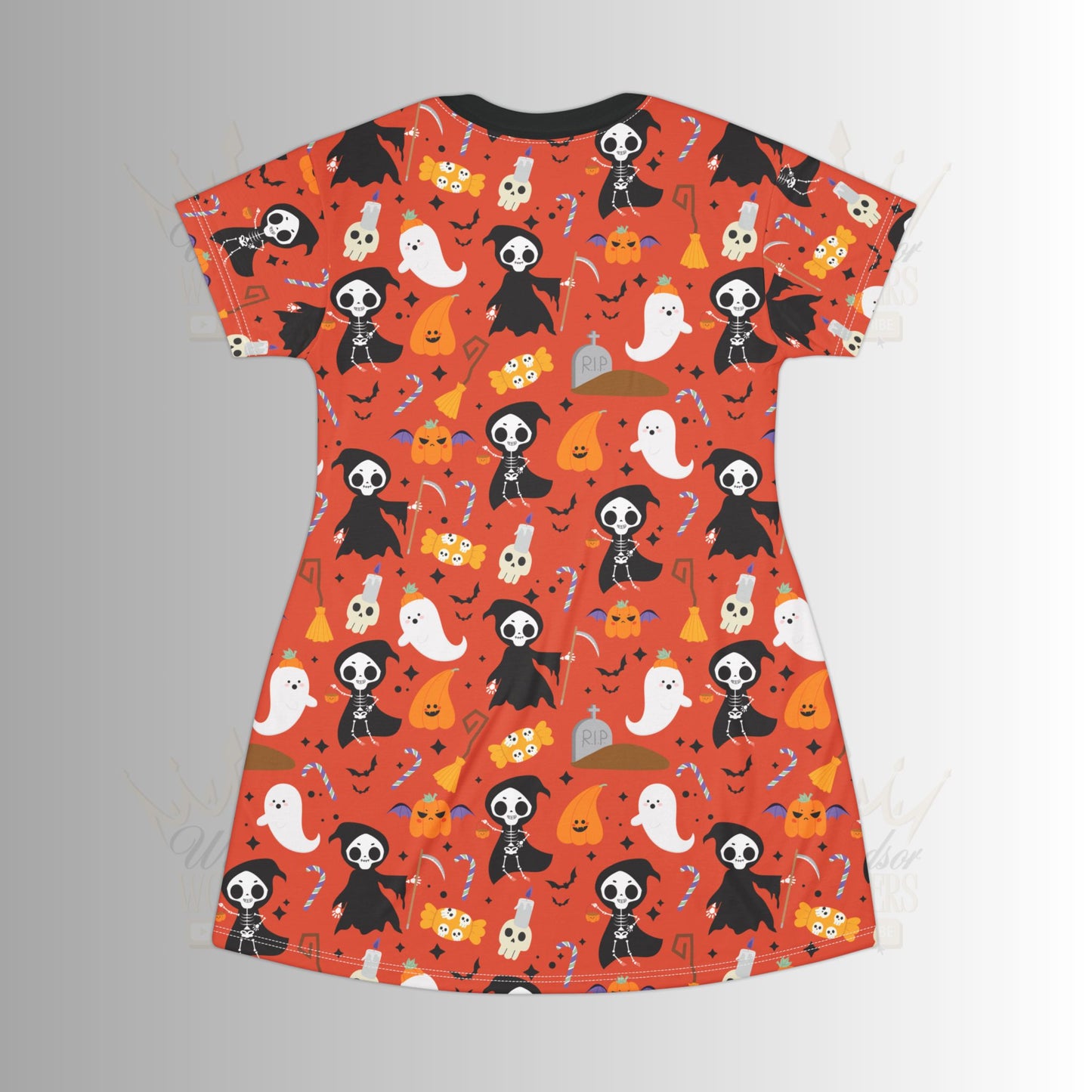 Halloween Reapers T-Shirt Dress, Spooky Cute Ghosts and Pandas, Casual Fall Fashion, Trick or Treat Dress, Costume Party Outfit, Kids [...]