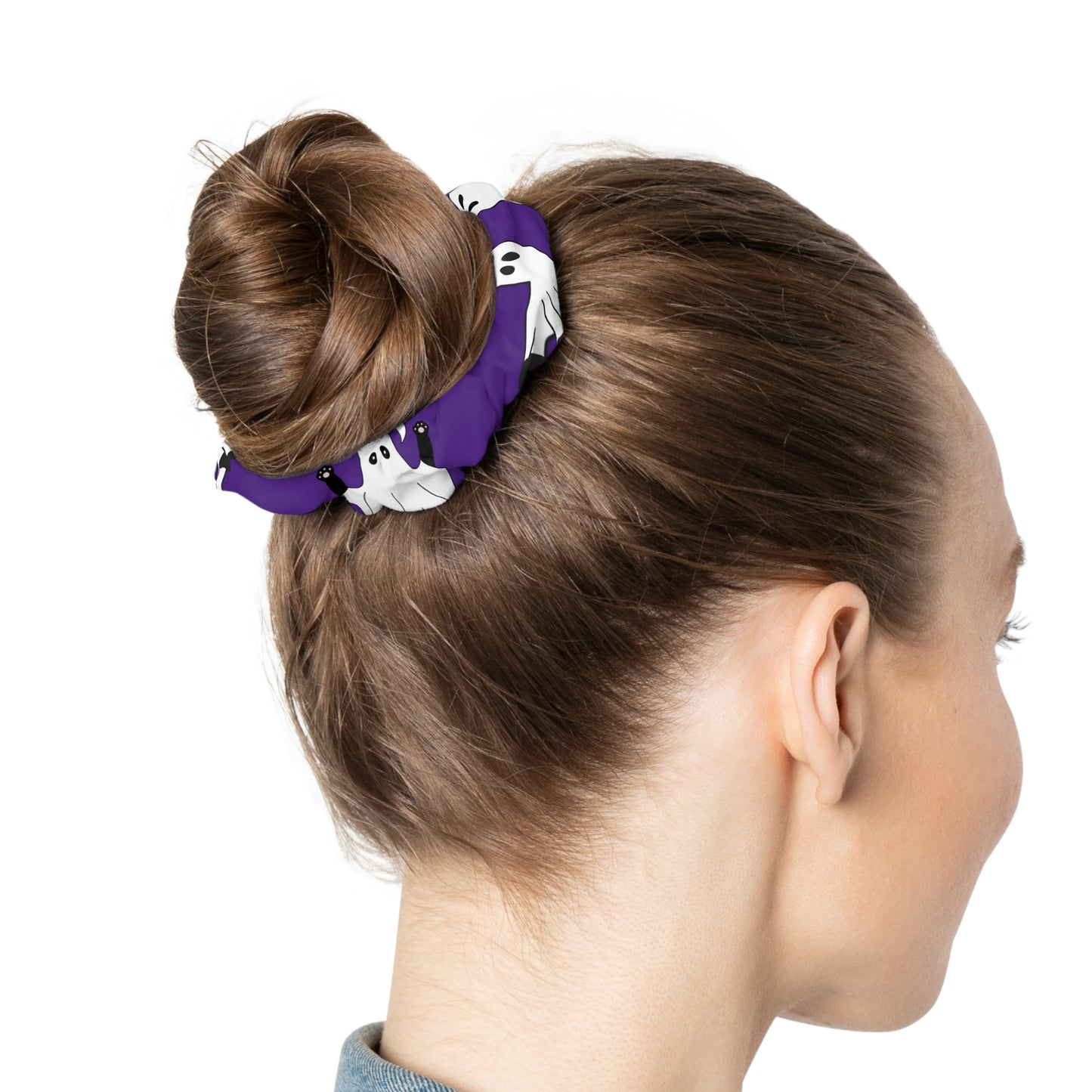 Windsor Wonders Ghost Cats Purple Scrunchie