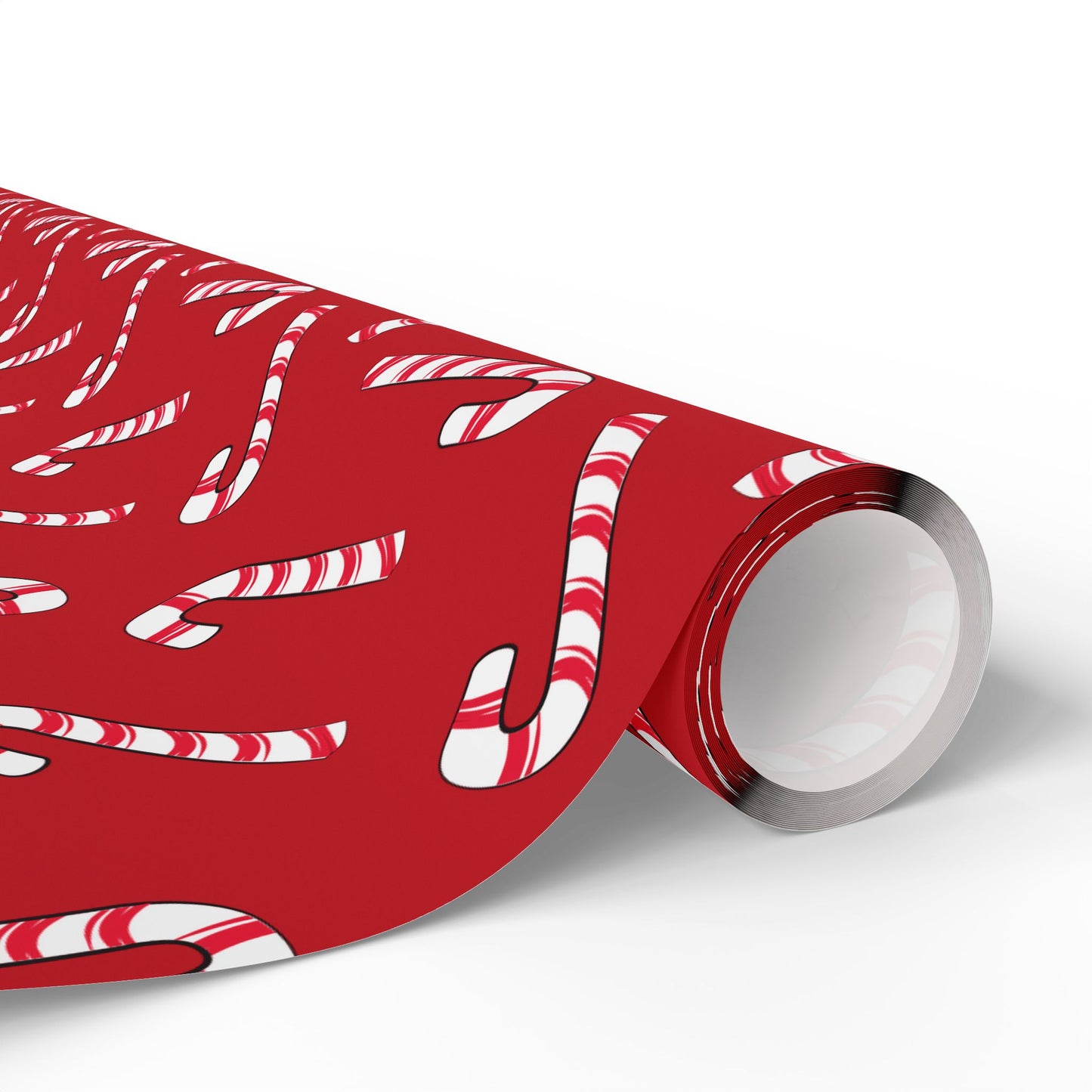 Dark Red Candy Cane Wrapping Papers