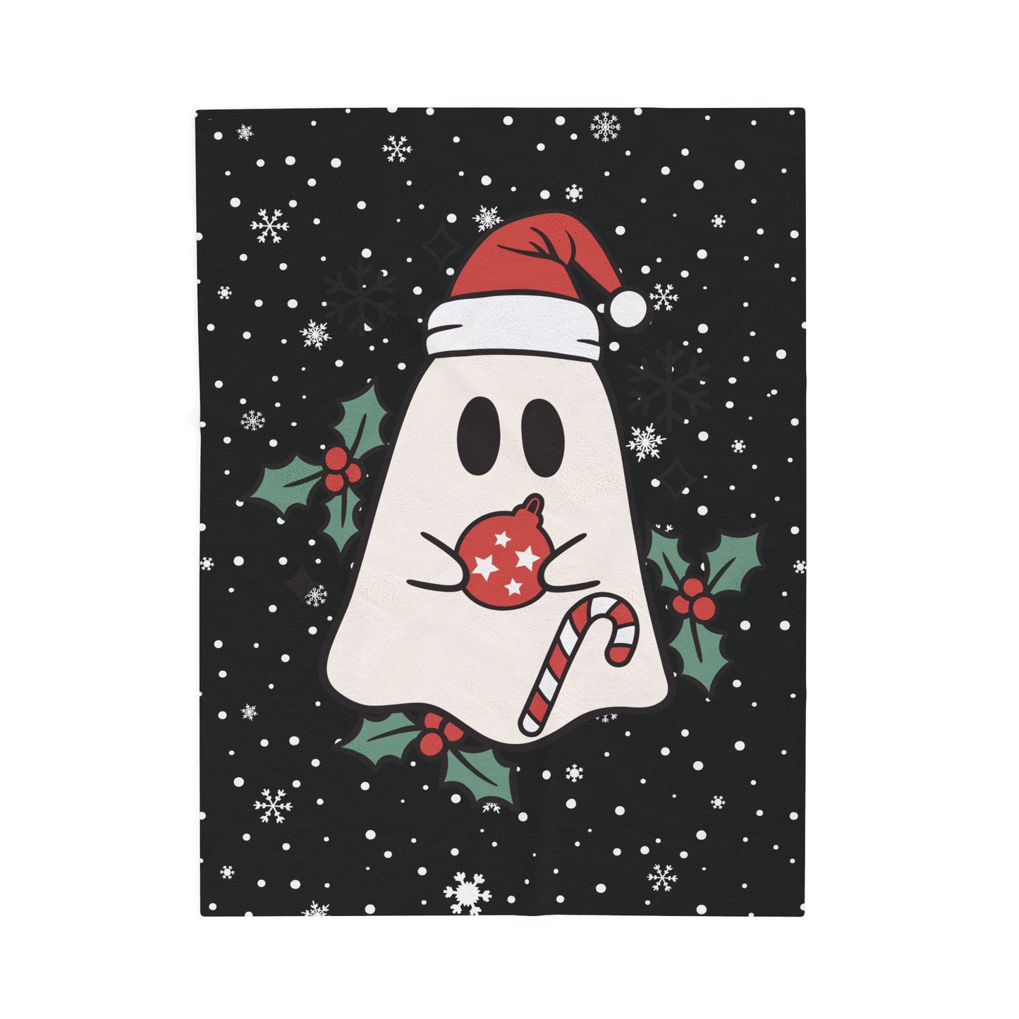 Big Festive Spirits Black Velveteen Plush Blanket