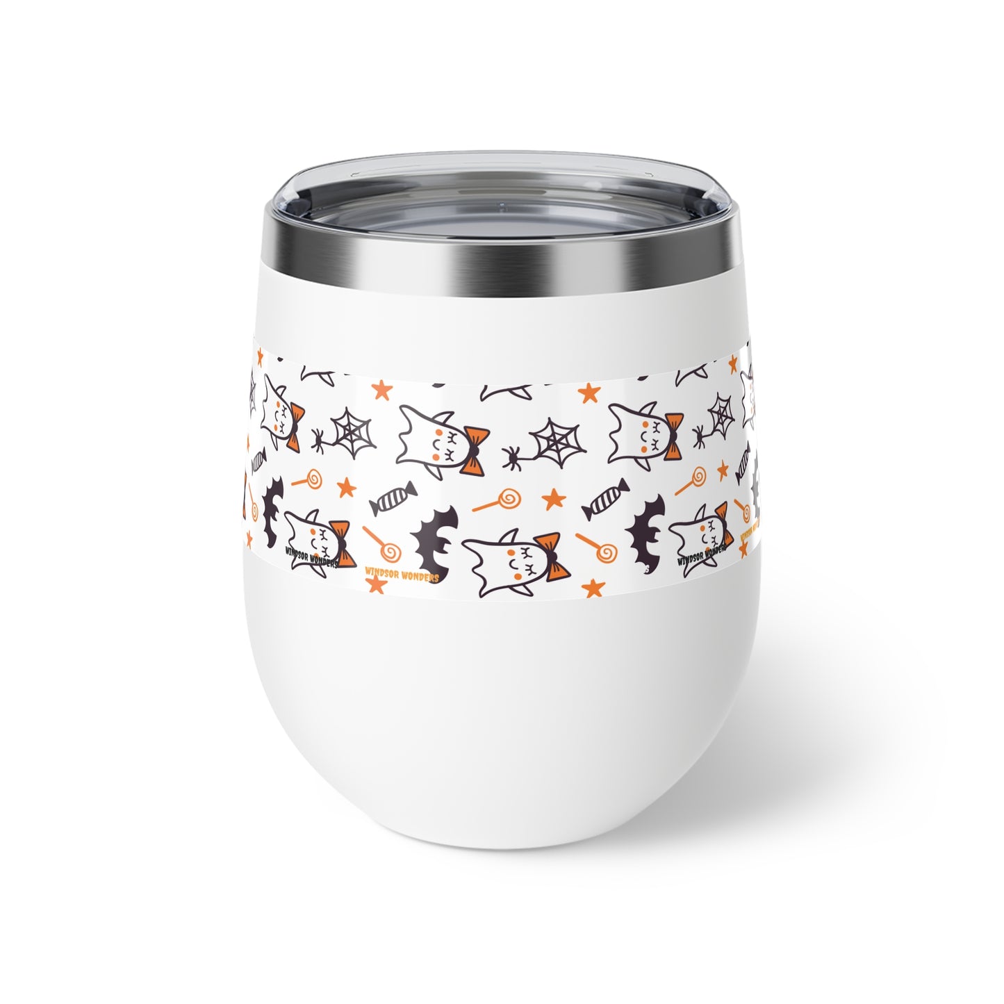 Windsor Wonders Cute Ghosts Halloween Copper Vacuum Insulated Cup, 12oz