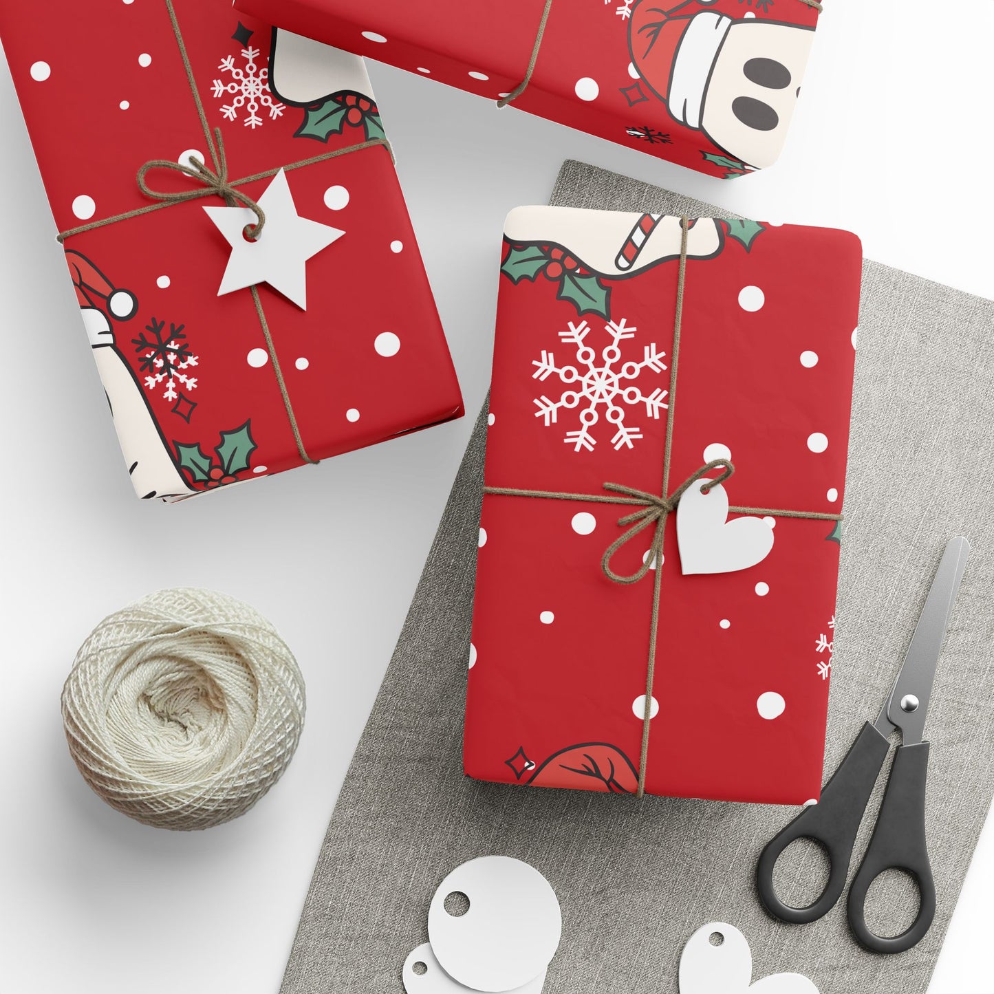 Festive Spirits Wrapping Papers Dark Red