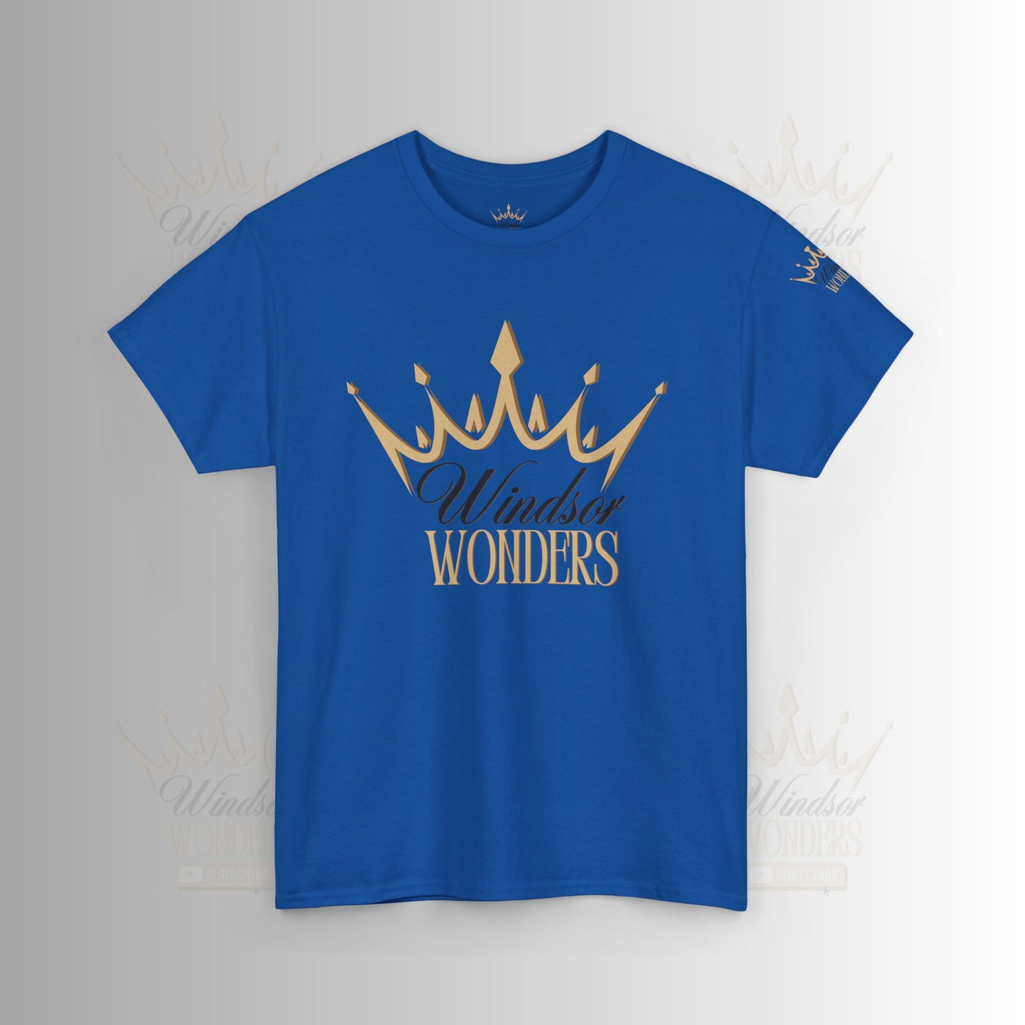 Windsor Wonders Crown Tee | Gold Graphic T-Shirt, Unisex Casual Wear, Birthday Gift, Royalty Theme, Comfortable Fashion
