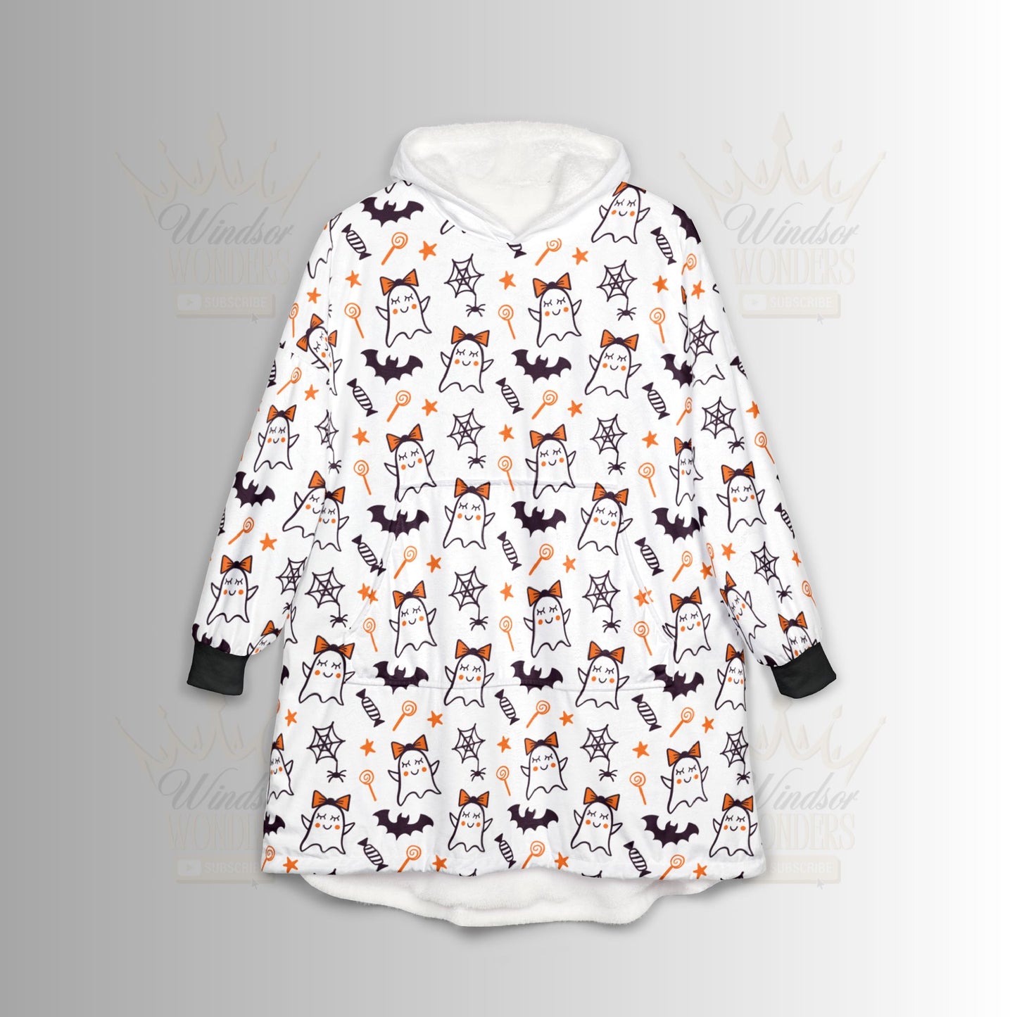 Halloween Ghost Hooded Blanket - Cute Spooky Design