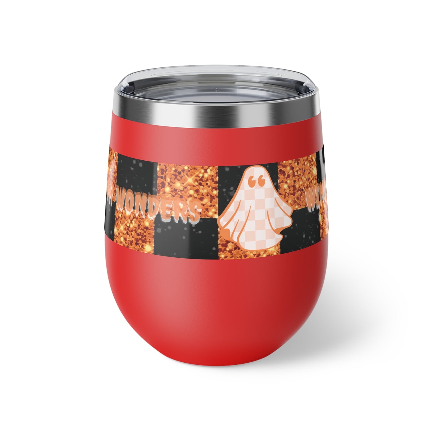 Windsor Wonders Orange Ghost Halloween Copper Vacuum Insulated Cup, 12oz